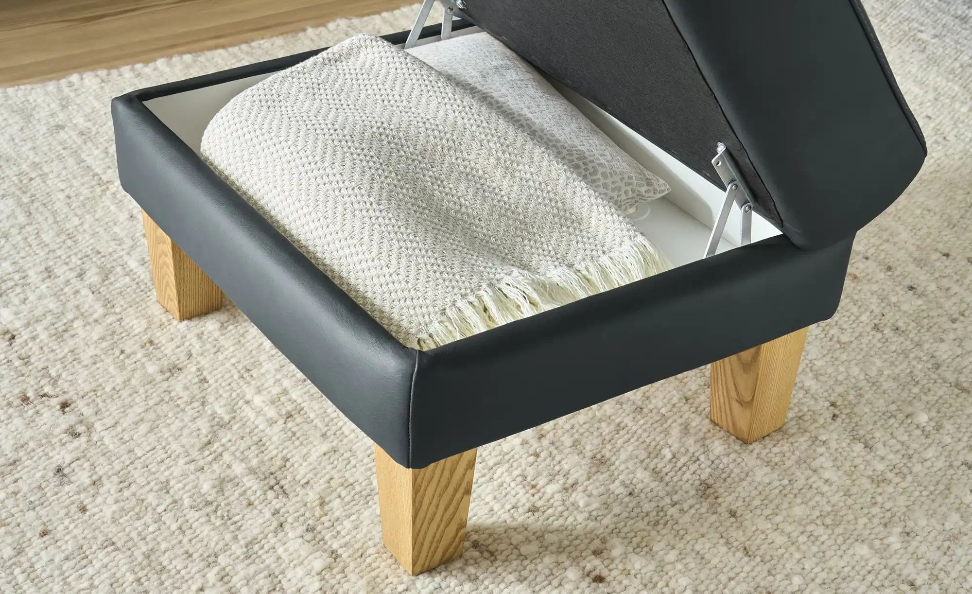 Thumbnail - Ravensberger Werkstätten Hocker Leder RW-Select ¦ blau ¦ Maße (cm): B: 59 H: 44 T: 69.0 Polstermöbel > Hocker - Höffner