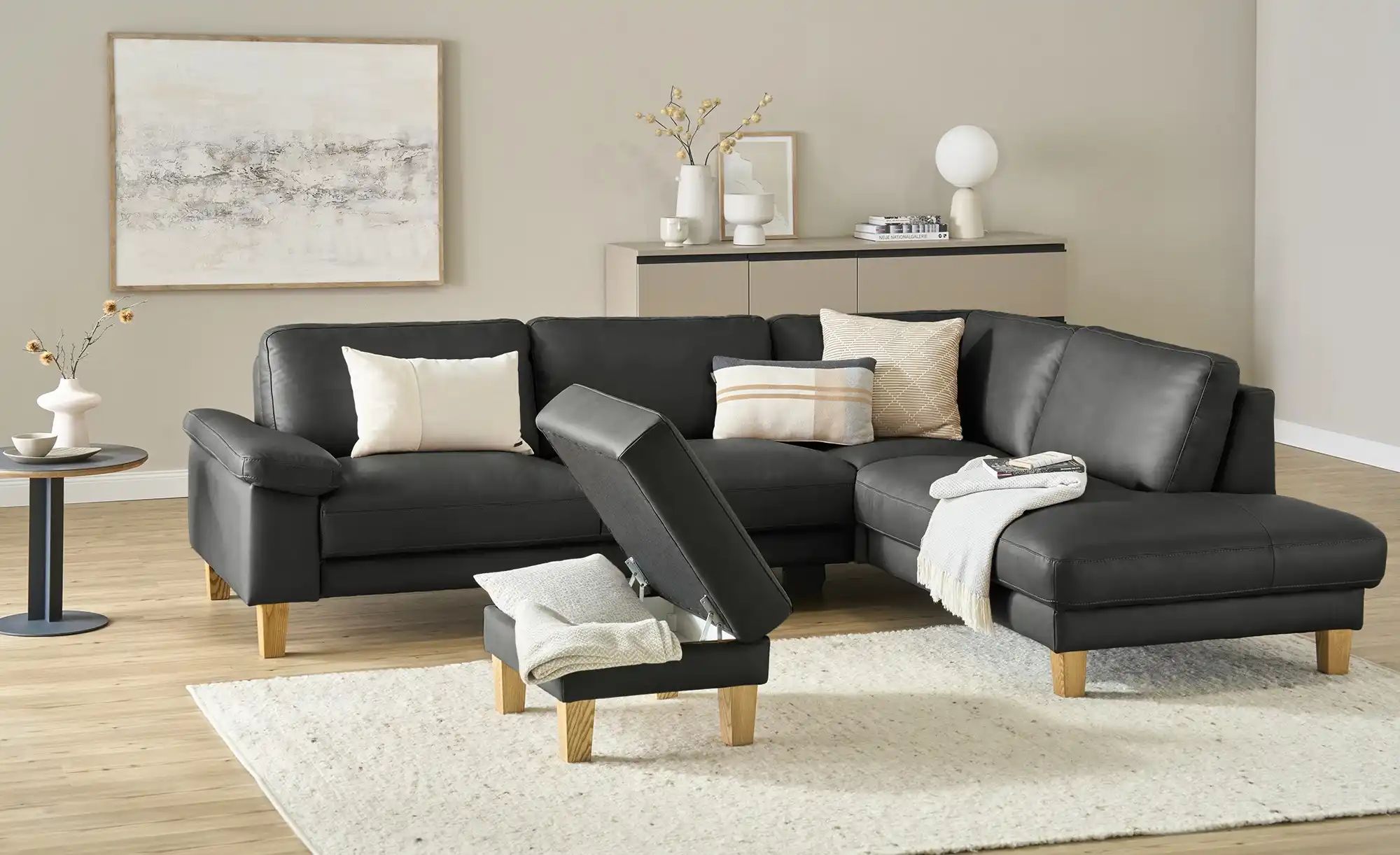 Ravensberger Werkstätten Hocker Leder RW-Select ¦ schwarz ¦ Maße (cm): B: 5 günstig online kaufen