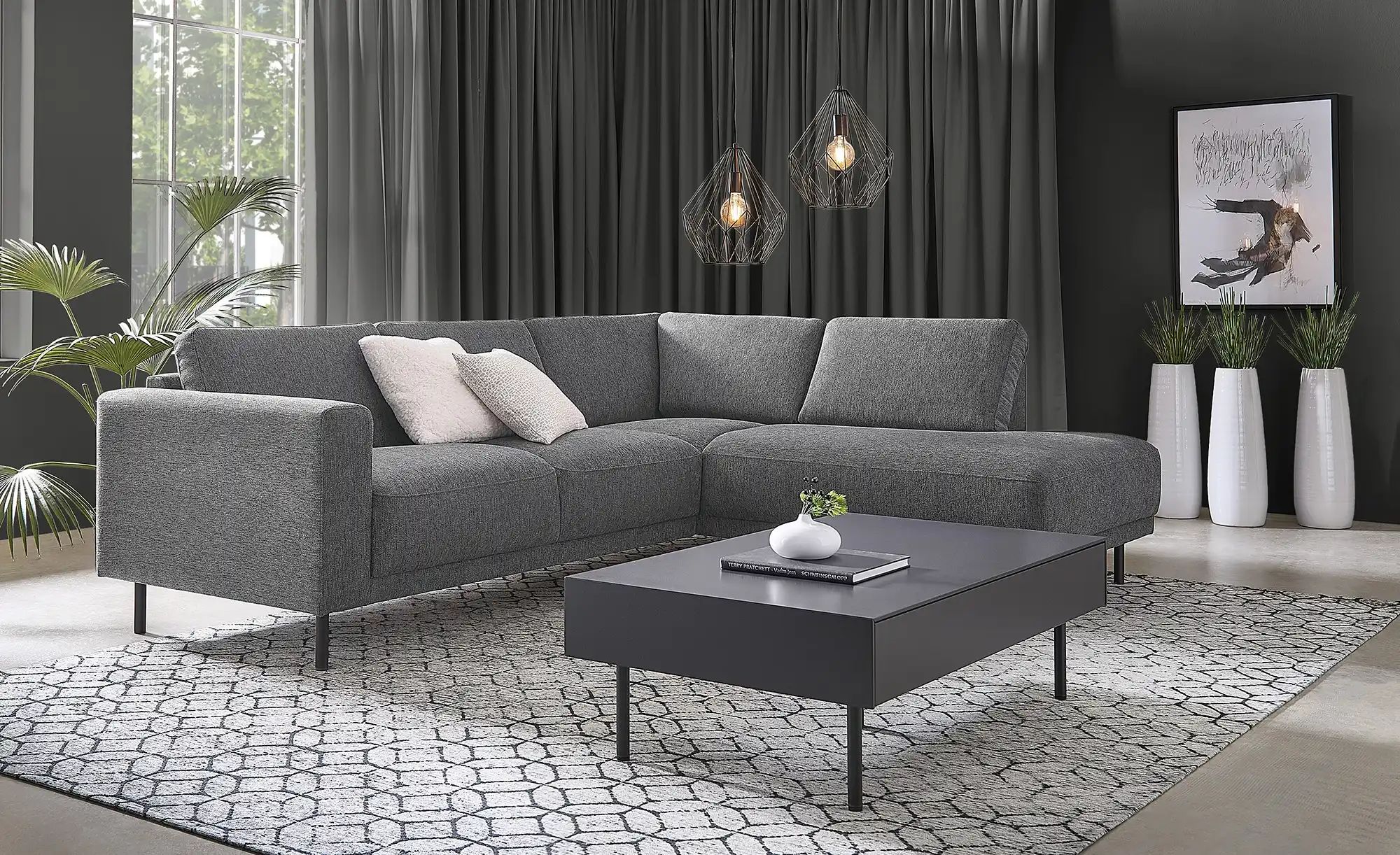 Ecksofa  Polana ¦ grau ¦ Maße (cm): B: 240 H: 78 T: 197.0 Polstermöbel > So günstig online kaufen