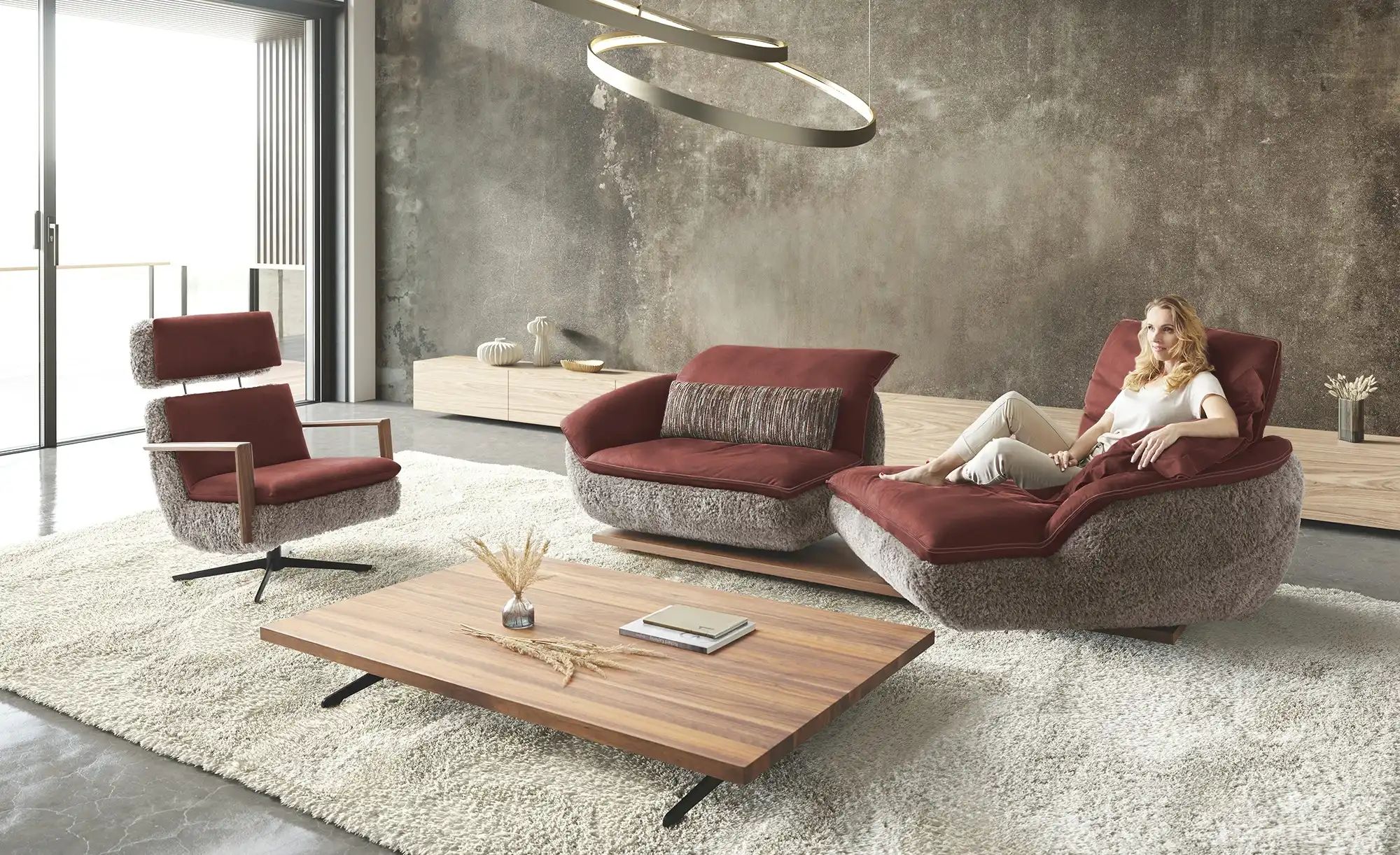 KOINOR Ecksofa  Mooove ¦ rot ¦ Maße (cm): B: 242 H: 99 T: 153 Polstermöbel günstig online kaufen