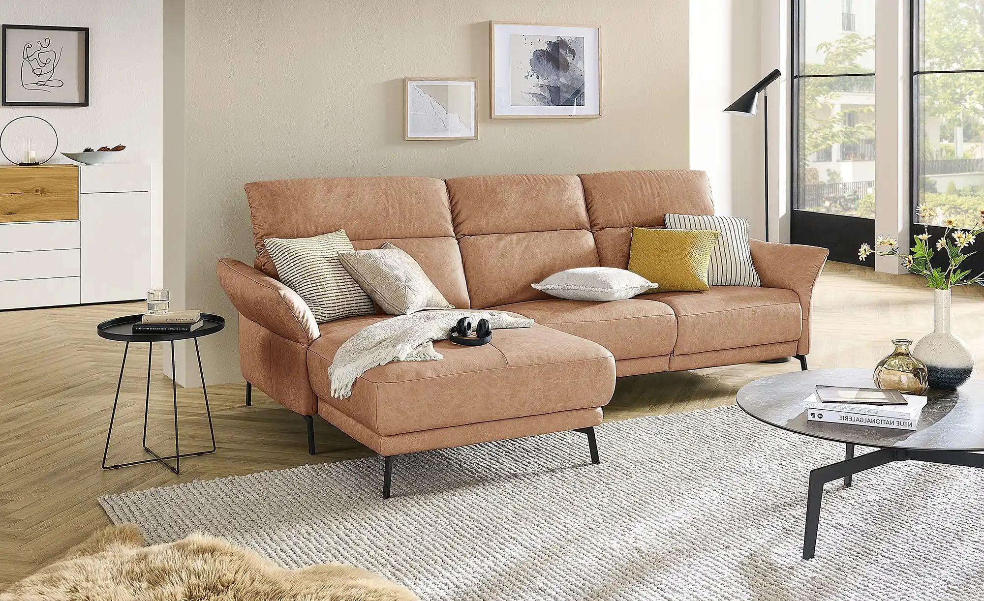 Thumbnail - Wohnwert Ecksofa Leder Bellana ¦ braun ¦ Maße (cm): B: 285 H: 101 T: 161.0 Polstermöbel > Sofas > Ecksofas - Höffner