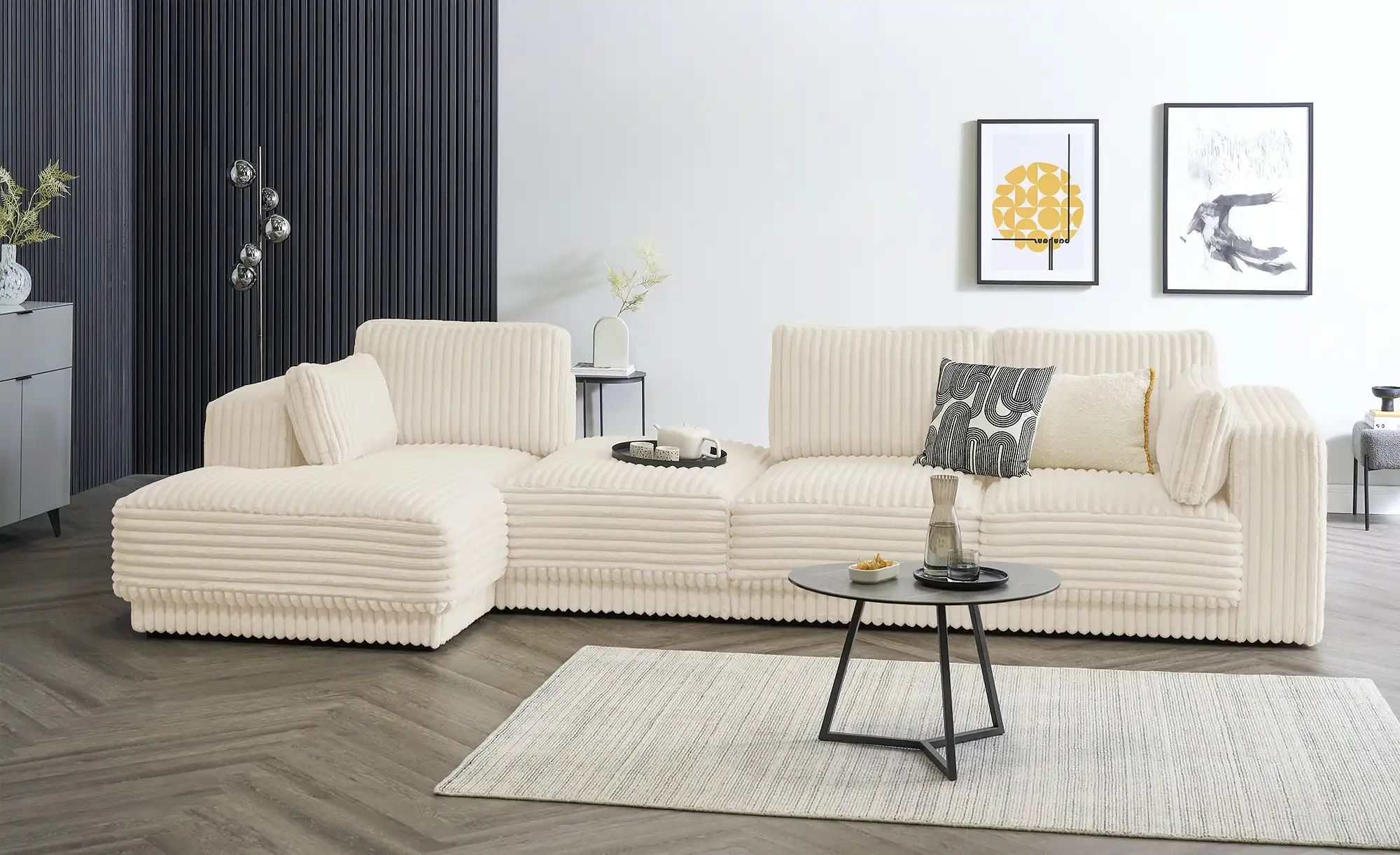 Thumbnail - switch Ecksofa in modernem Breitcord Torrino ¦ beige ¦ Maße (cm): B: 372 H: 95 T: 173.0 Polstermöbel > Sofas > Ecksofas ...