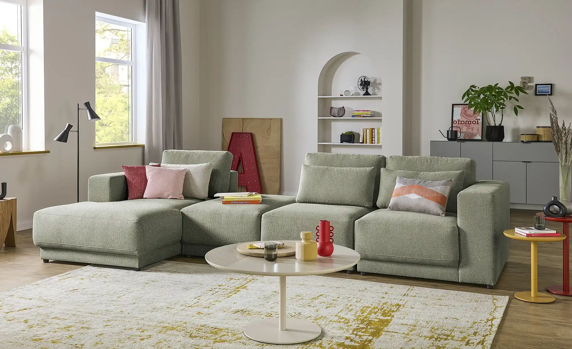 switch Ecksofa  Toora ¦ grün ¦ Maße (cm): B: 376 H: 96 T: 173 Polstermöbel günstig online kaufen