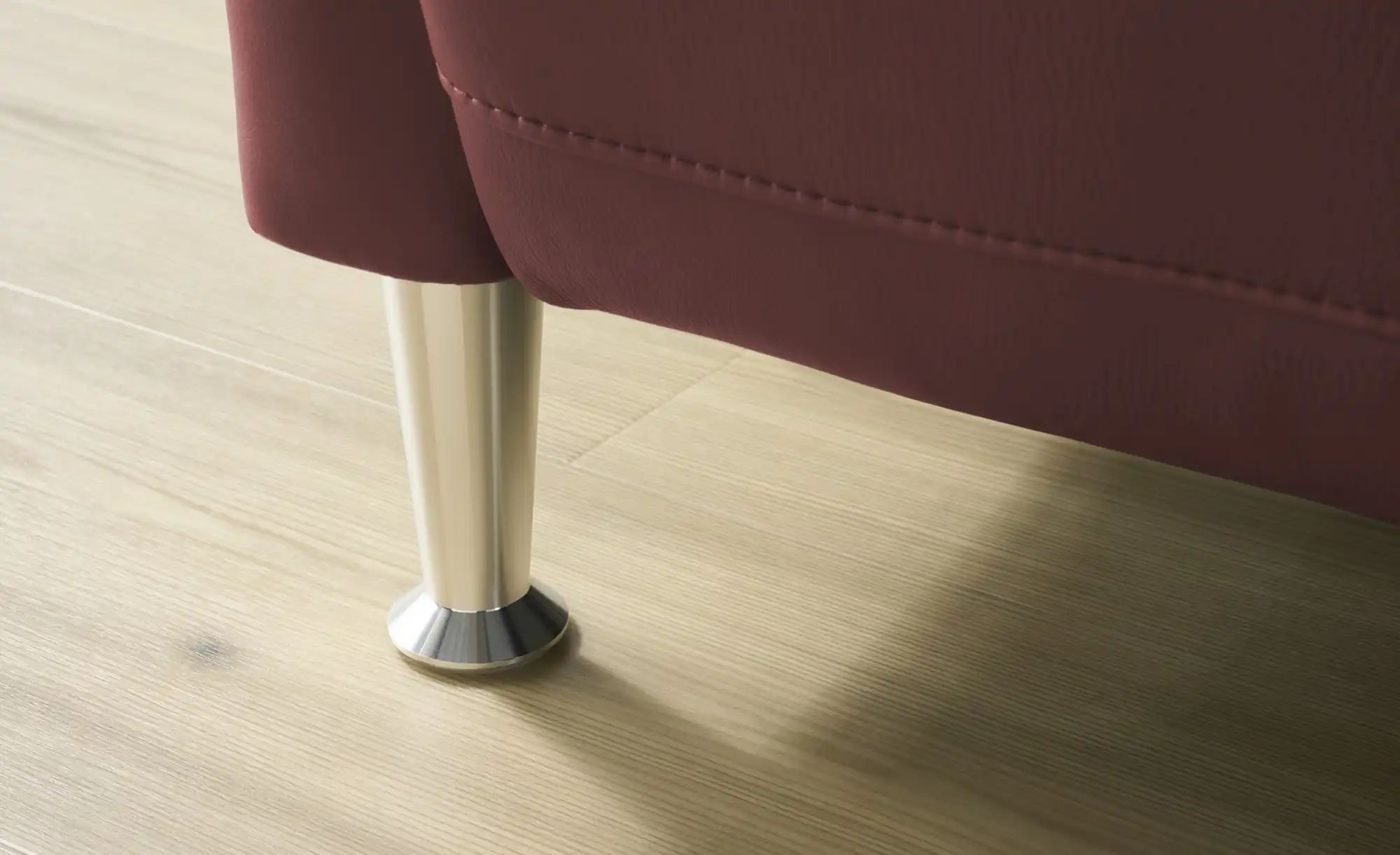 Wohnwert Einzelsofa Leder Marlena ¦ rot ¦ Maße (cm): B: 208 H: 107 T: 97.0 günstig online kaufen