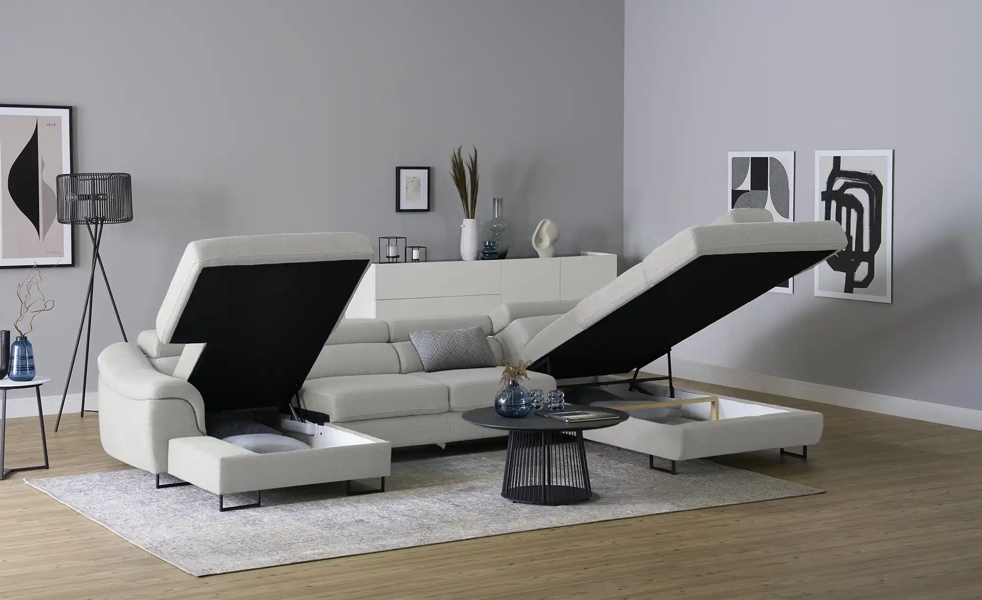 Thumbnail - switch Ecksofa Lavos ¦ grau ¦ Maße (cm): B: 346 H: 85 T: 221.0 Polstermöbel > Sofas > Wohnlandschaften - Höffner