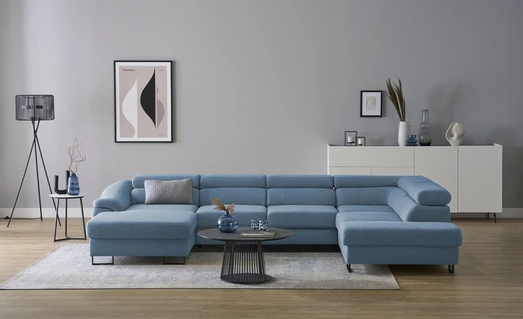 Thumbnail - switch Ecksofa  Lavos ¦ blau ¦ Maße (cm): B: 346 H: 85 T: 221.0 Polstermöbel > Sofas > Wohnlandschaften - Höffner