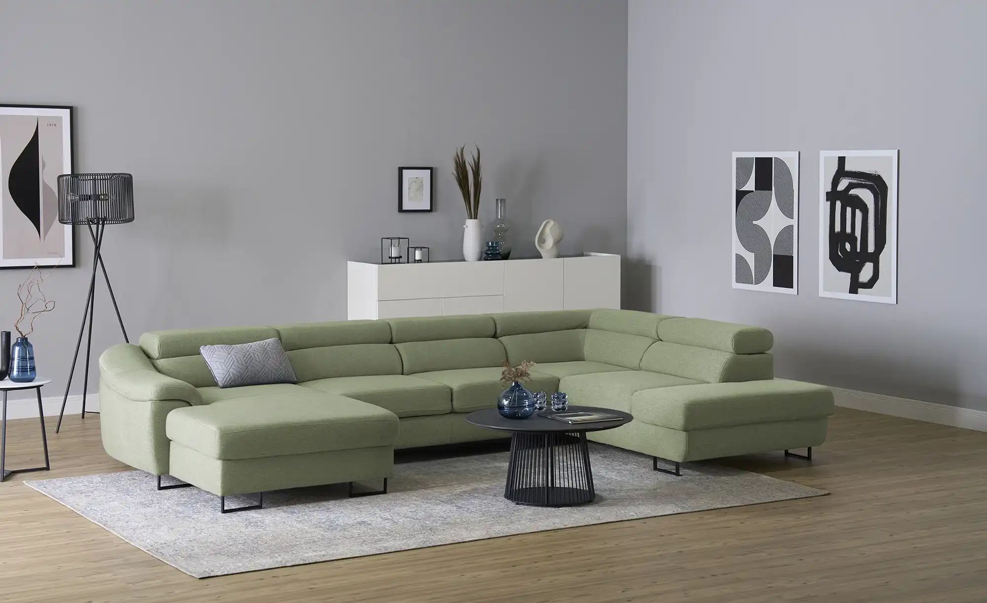 Thumbnail - switch Ecksofa Lavos ¦ grün ¦ Maße (cm): B: 346 H: 85 T: 221.0 Polstermöbel > Sofas > Wohnlandschaften - Höffner