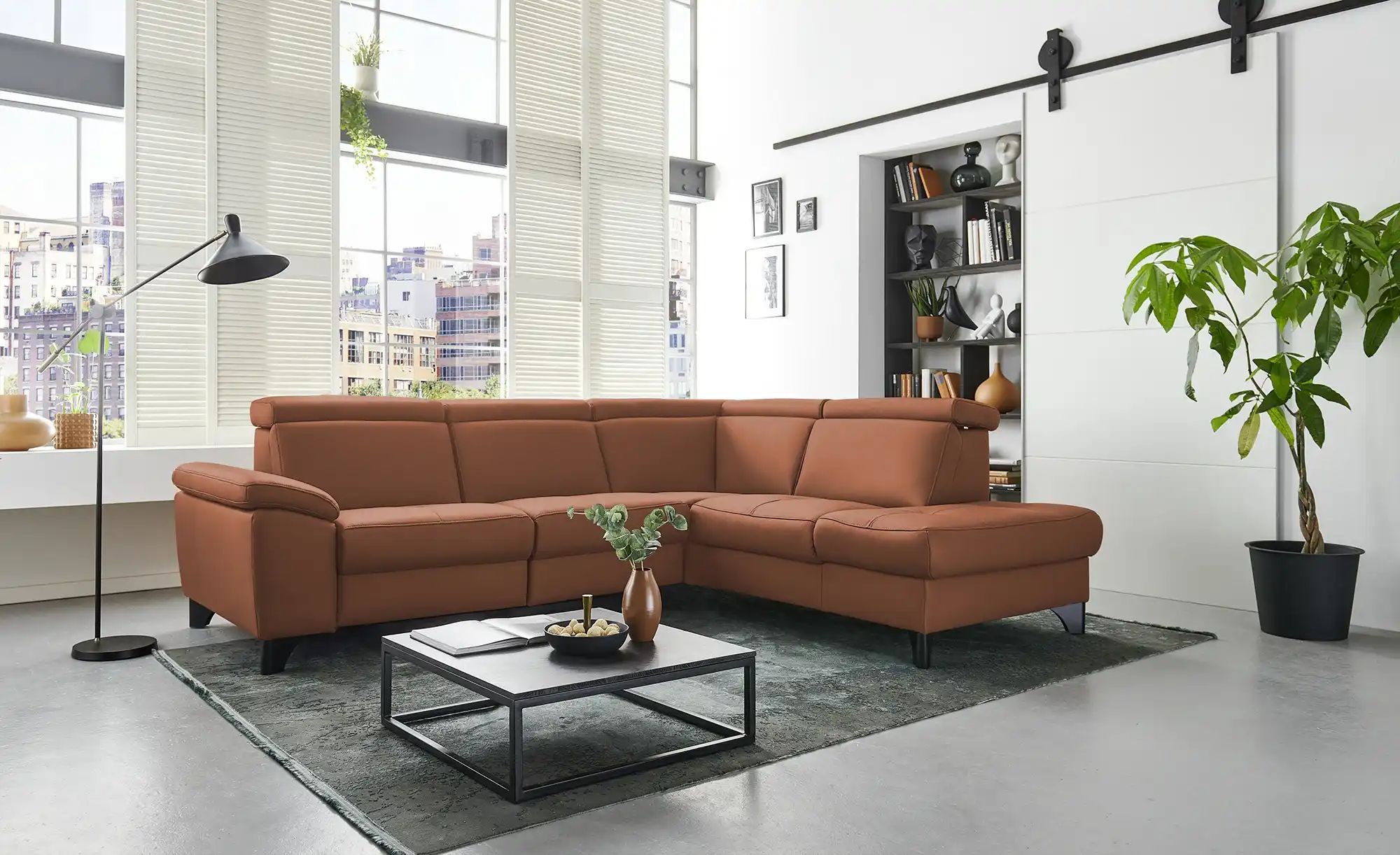 Thumbnail - meinSofa Ecksofa Echtleder Linda ¦ braun ¦ Maße (cm): B: 261 H: 80 T: 209.0 Polstermöbel > Sofas > Ecksofas - Höffner