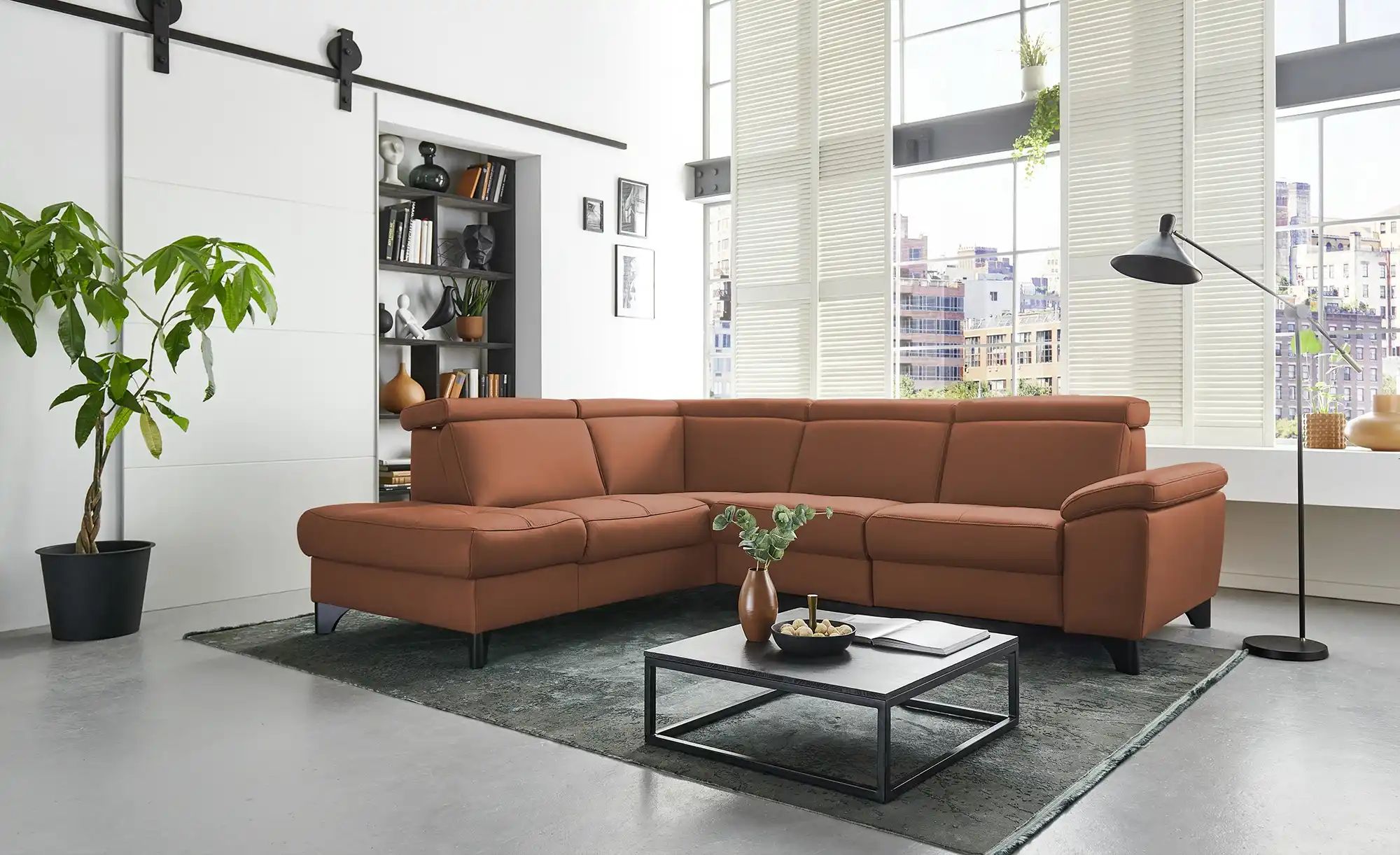 Thumbnail - meinSofa Ecksofa Echtleder Linda ¦ braun ¦ Maße (cm): B: 261 H: 80 T: 209.0 Polstermöbel > Sofas > Ecksofas - Höffner