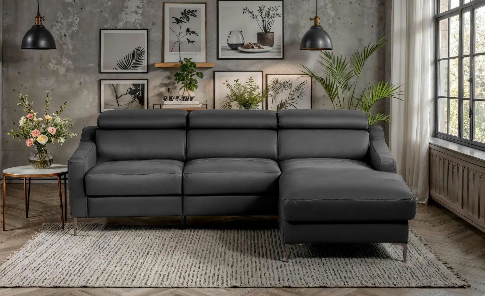 Thumbnail - uno Ecksofa Malmo ¦ schwarz ¦ Maße (cm): B: 230 H: 96 T: 179.0 Polstermöbel > Sofas > Ecksofas - Höffner