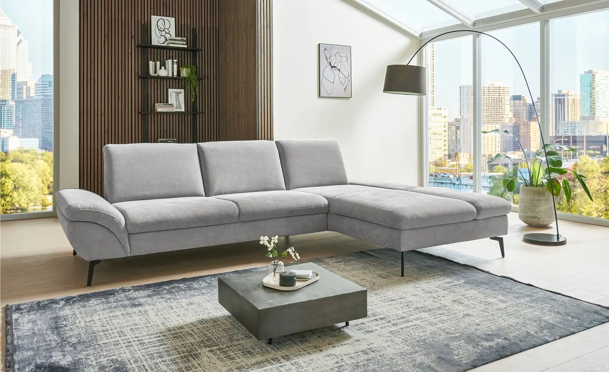 Lounge Collection Ecksofa  Malena ¦ grau ¦ Maße (cm): B: 314 H: 92 T: 199 P günstig online kaufen