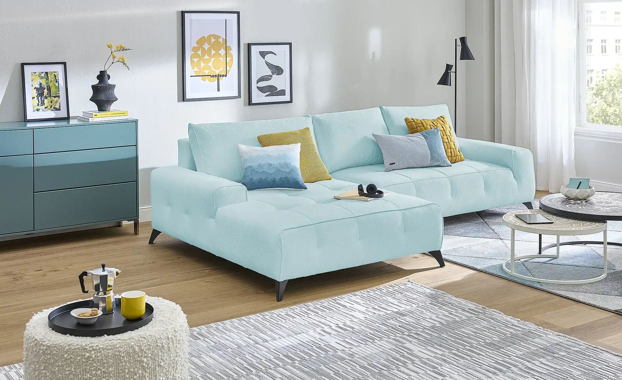 switch Ecksofa  Athena ¦ türkis/petrol ¦ Maße (cm): B: 290 H: 85 T: 175 Pol günstig online kaufen