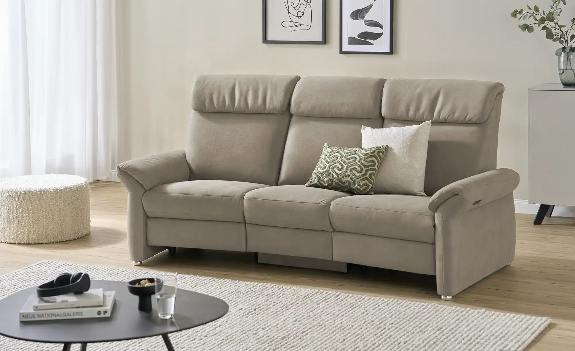 Wohnwert Trapezsofa mit USB Anschluss Melina ¦ grau ¦ Maße (cm): B: 226 H: günstig online kaufen