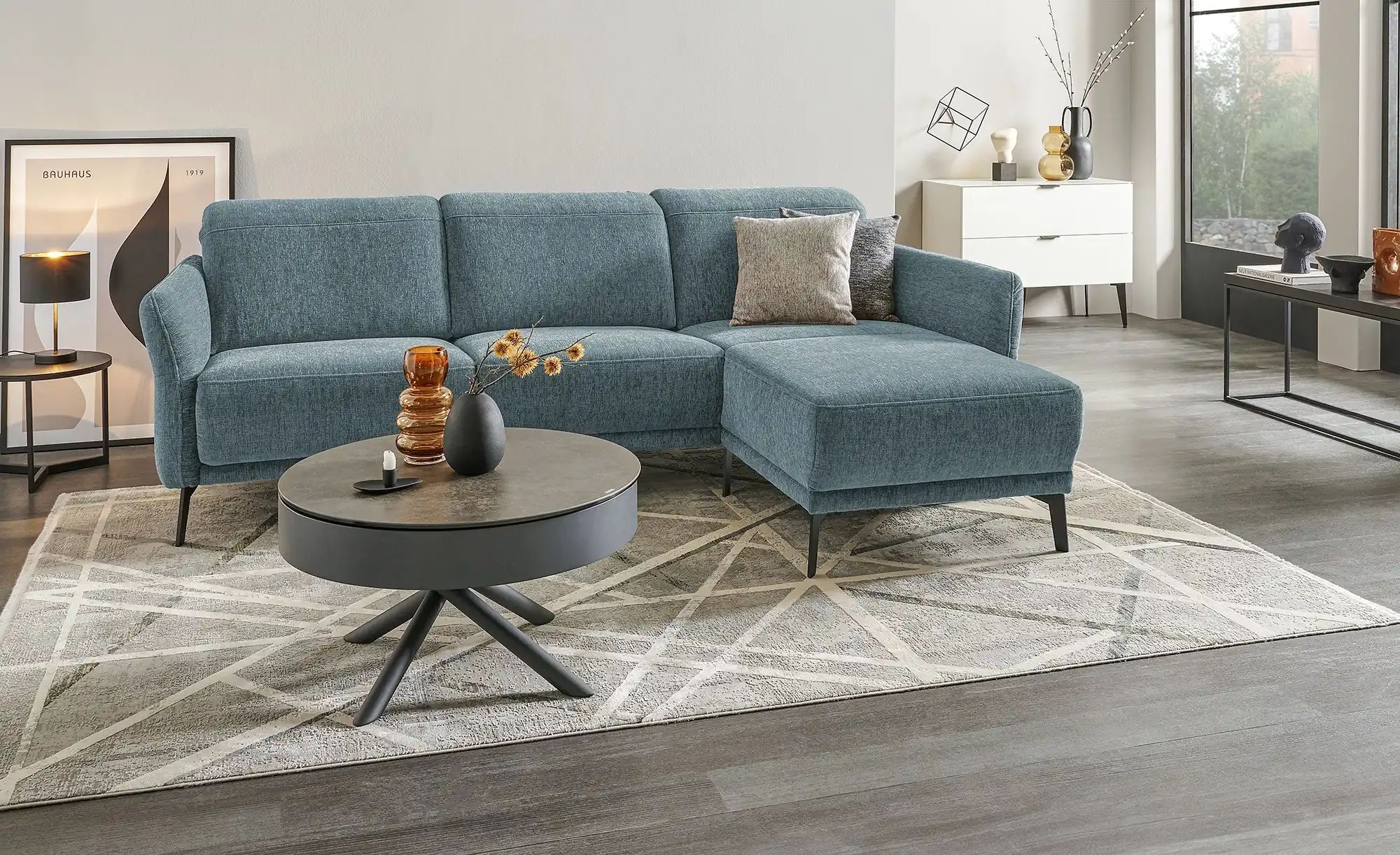 Ecksofa  New York ¦ blau ¦ Maße (cm): B: 251 H: 85 T: 179 Polstermöbel > So günstig online kaufen