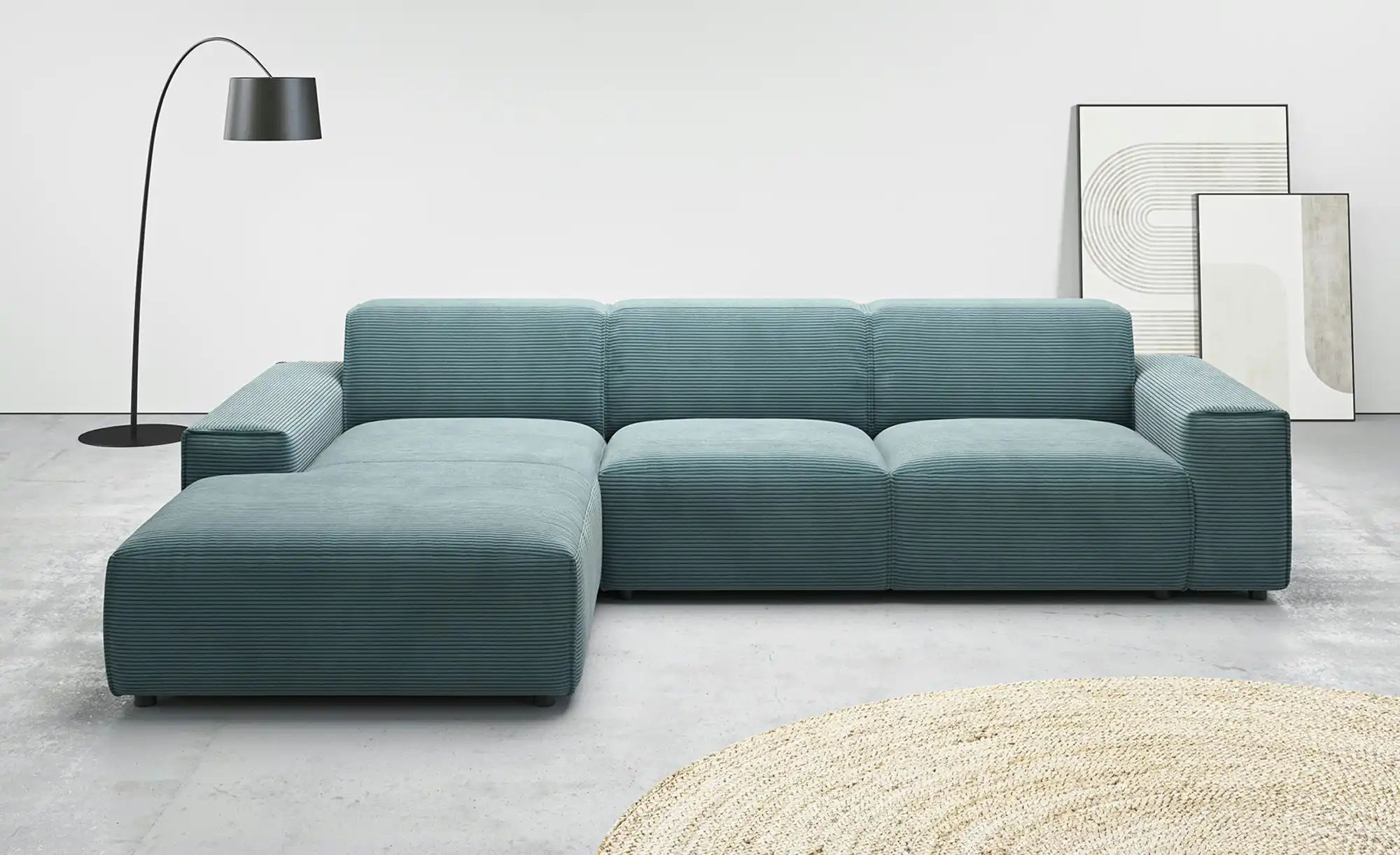 Thumbnail - Gray & Jones Ecksofa  Baltic Breeze ¦ türkis/petrol ¦ Maße (cm): B: 300 H: 101 T: 189.0 Polstermöbel > Sofas > Ecksofas ...