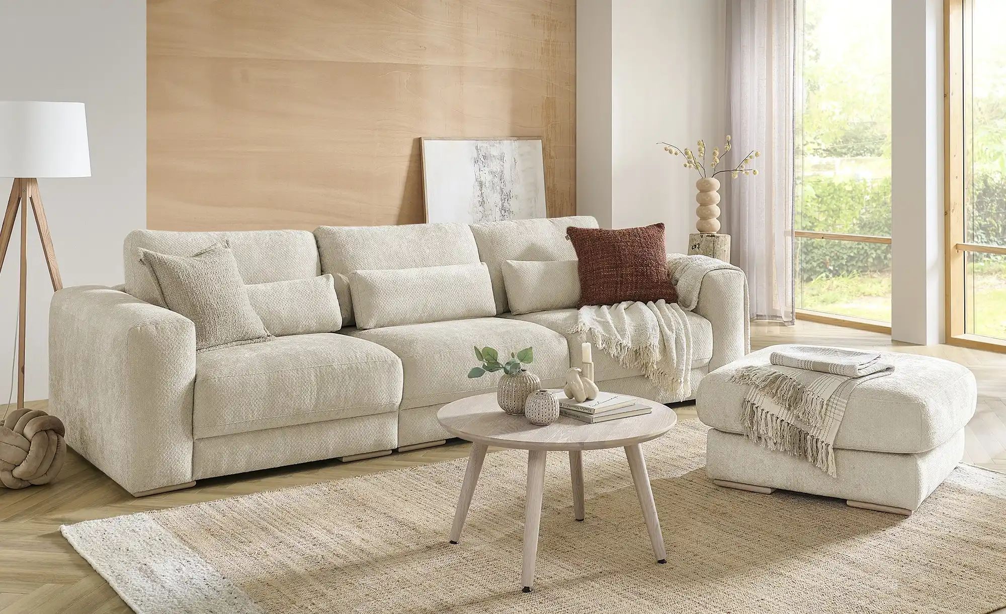 Thumbnail - SKAGEN STUDIO Hocker  Solveig ¦ beige ¦ Maße (cm): B: 83 H: 42 T: 63.0 Polstermöbel > Hocker - Höffner