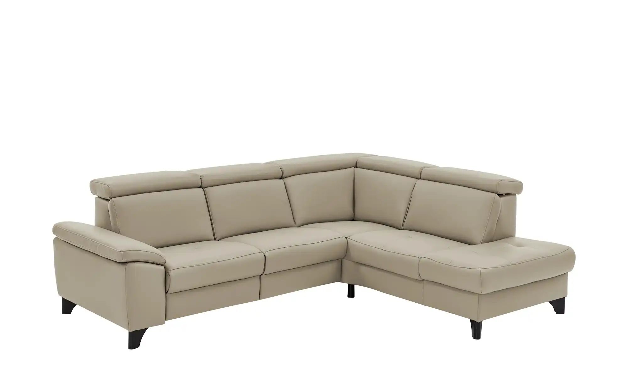 meinSofa Ecksofa Echtleder Linda ¦ beige ¦ Maße (cm): B: 261 H: 80 T: 209 P günstig online kaufen