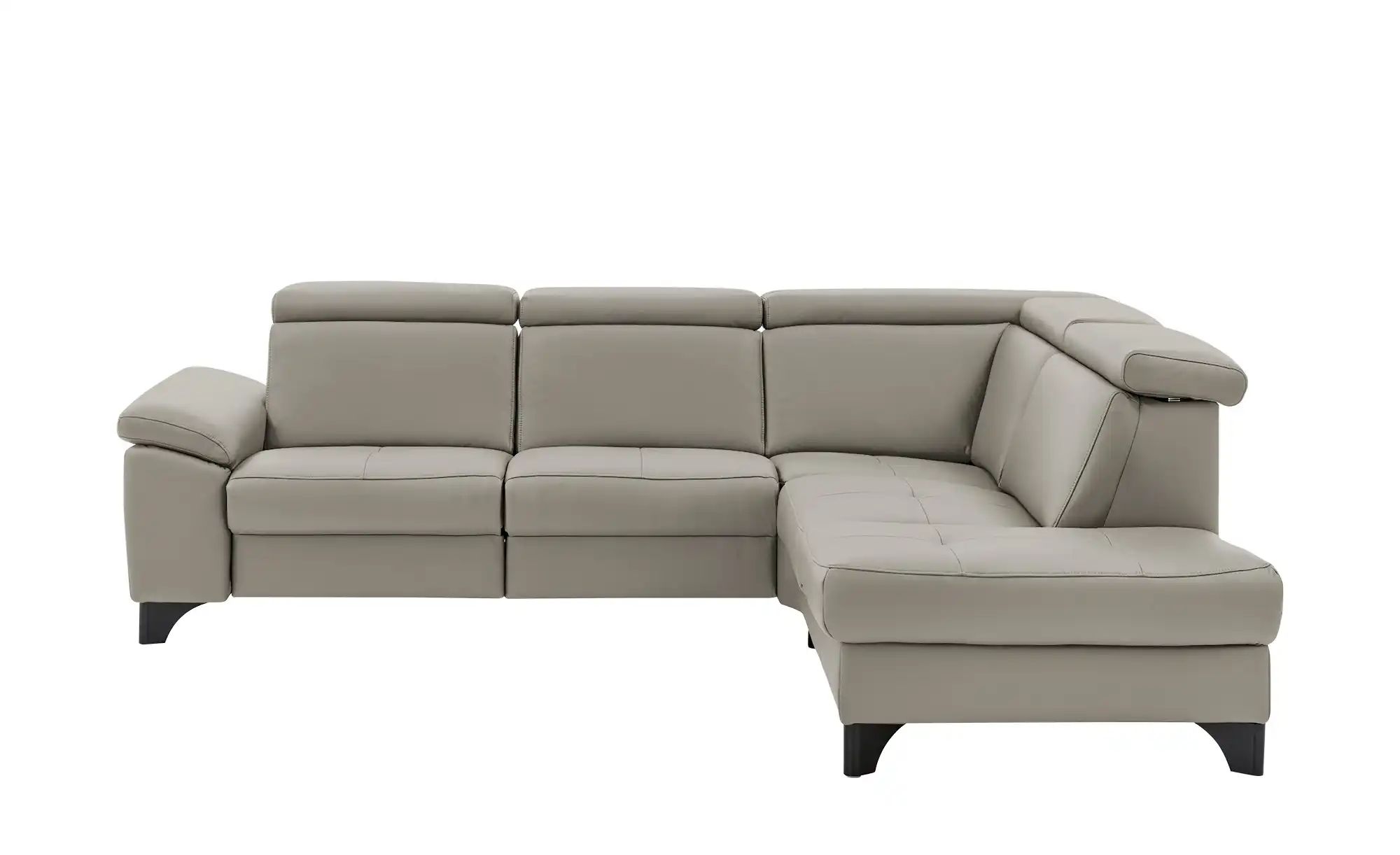 meinSofa Ecksofa Echtleder Linda ¦ grau ¦ Maße (cm): B: 261 H: 80 T: 209 Po günstig online kaufen