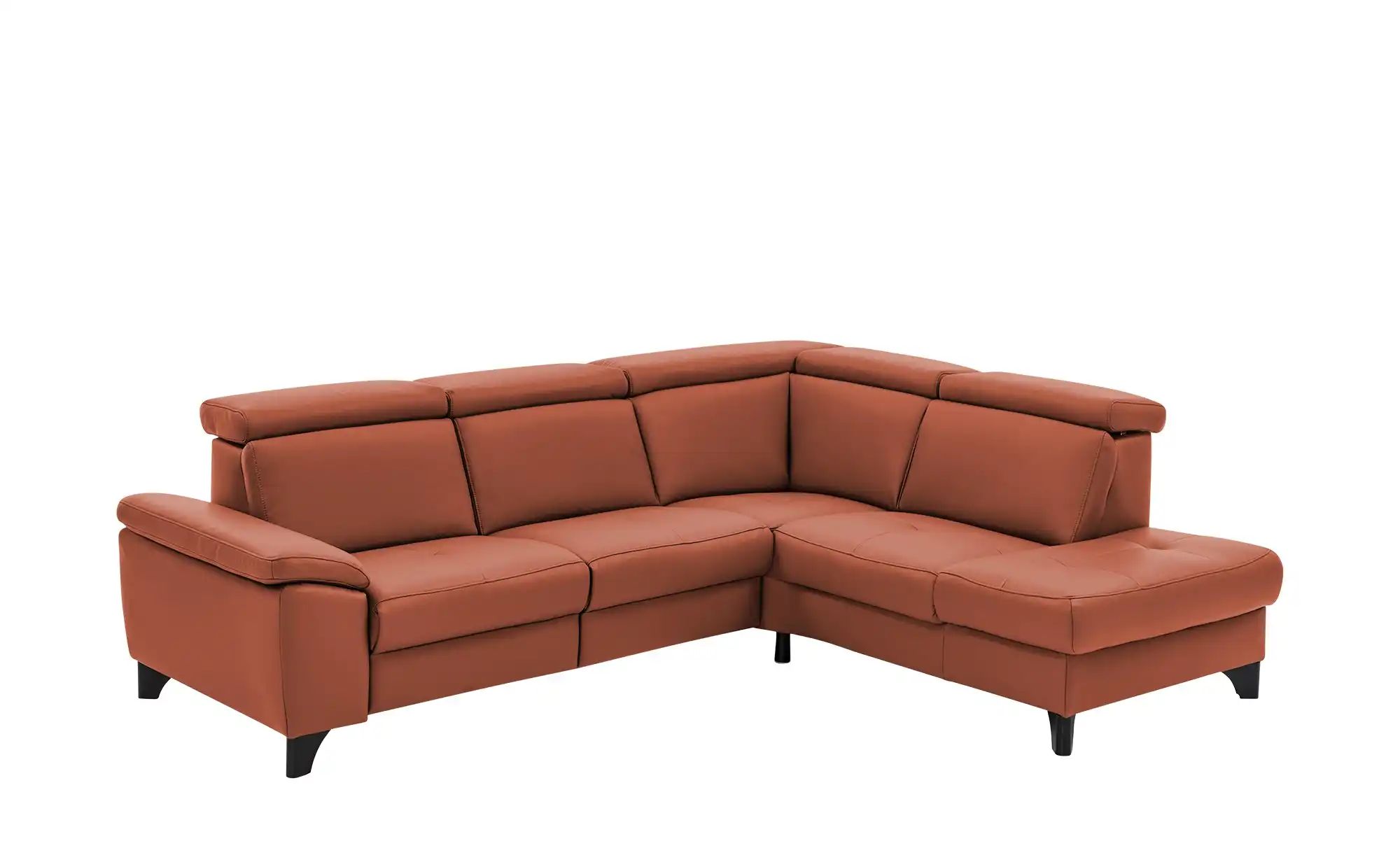 meinSofa Ecksofa Echtleder Linda ¦ rot ¦ Maße (cm): B: 261 H: 80 T: 209 Pol günstig online kaufen