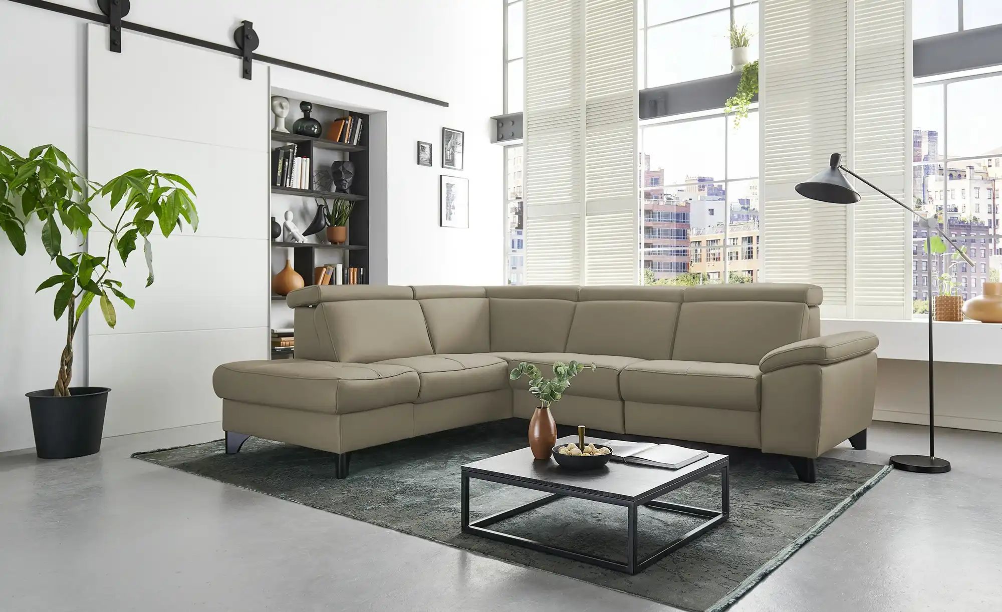 Thumbnail - meinSofa Ecksofa Echtleder Linda ¦ beige ¦ Maße (cm): B: 261 H: 80 T: 209.0 Polstermöbel > Sofas > Ecksofas - Höffner