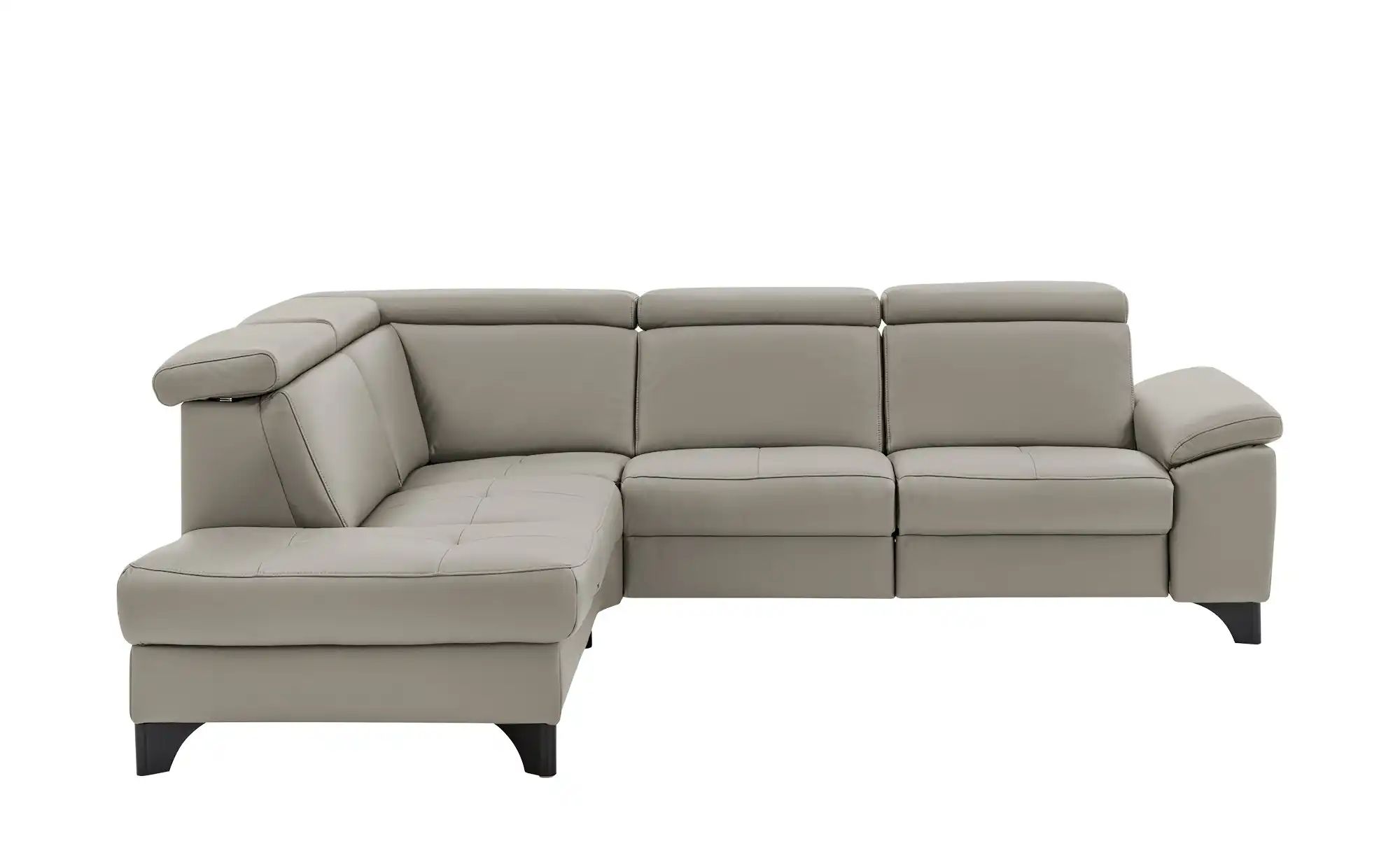 meinSofa Ecksofa Echtleder Linda ¦ grau ¦ Maße (cm): B: 261 H: 80 T: 209 Po günstig online kaufen