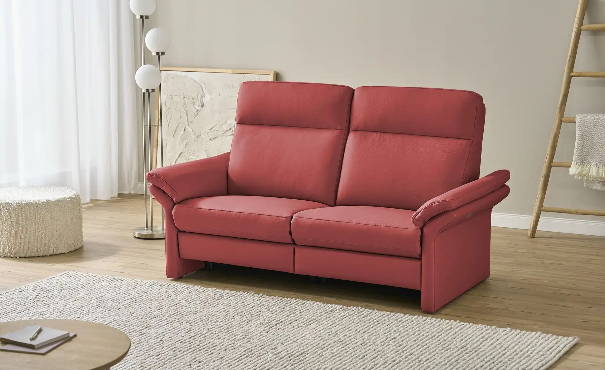 Wohnwert Einzelsofa Leder Mayla ¦ rot ¦ Maße (cm): B: 194 H: 109 T: 96.0 Po günstig online kaufen