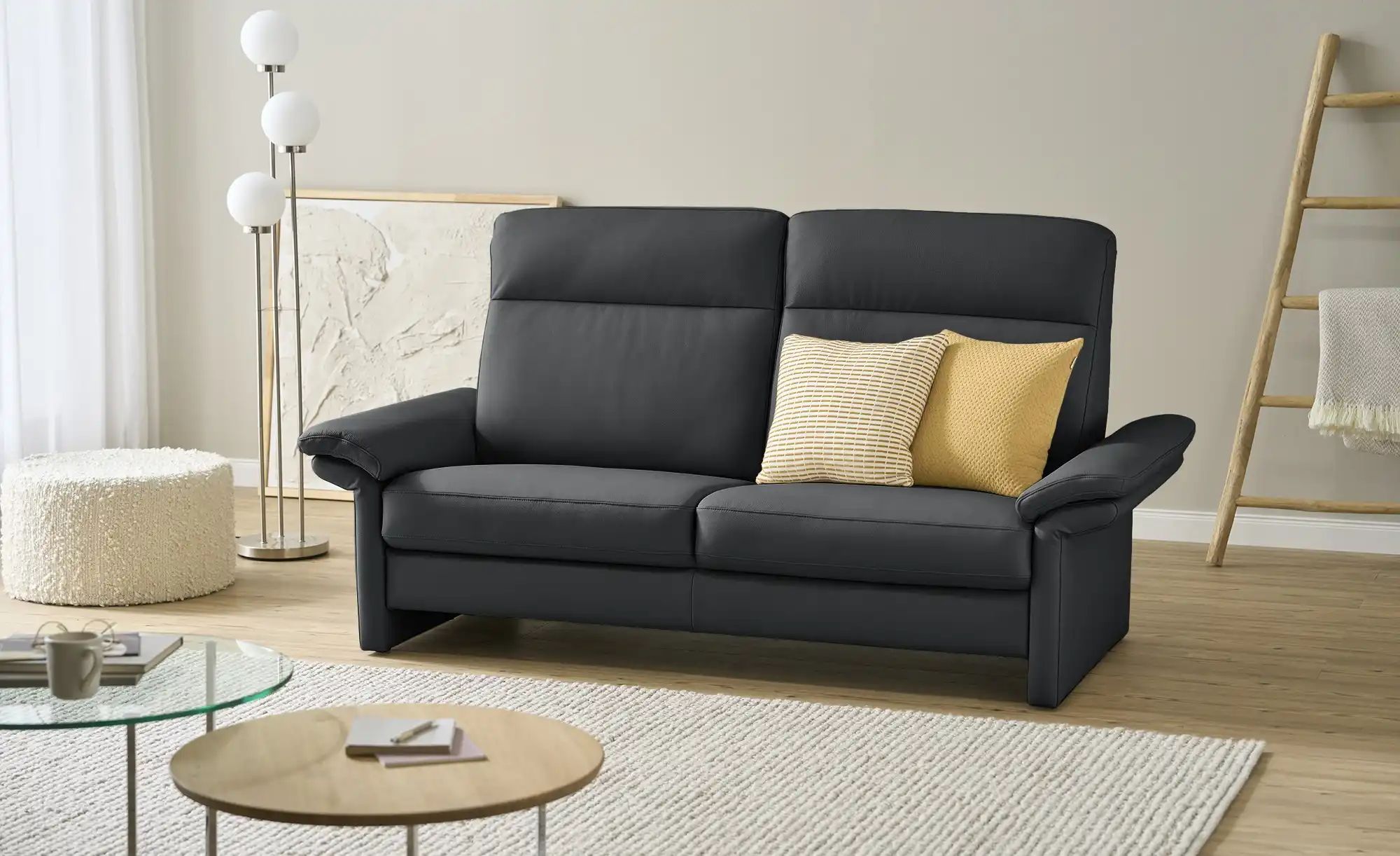 Wohnwert Einzelsofa Leder Mayla ¦ schwarz ¦ Maße (cm): B: 210 H: 109 T: 96. günstig online kaufen