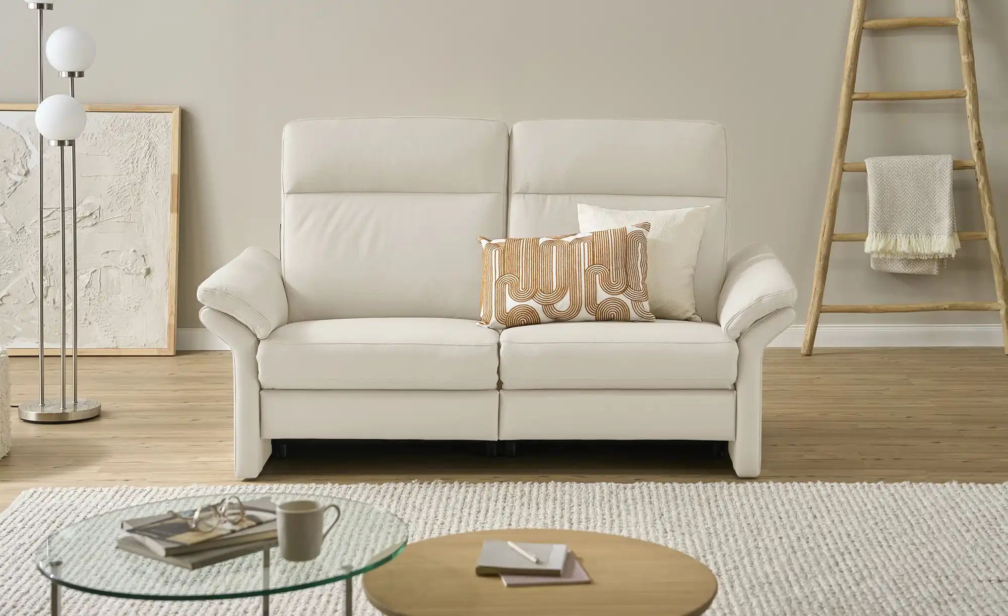Wohnwert Einzelsofa Leder Mayla ¦ beige ¦ Maße (cm): B: 194 H: 109 T: 96.0 günstig online kaufen