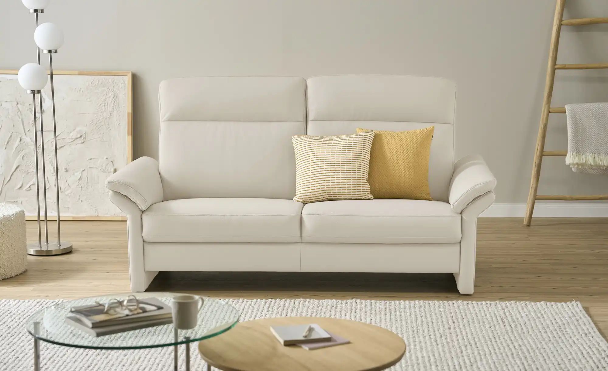 Wohnwert Einzelsofa Leder Mayla ¦ beige ¦ Maße (cm): B: 210 H: 109 T: 96.0 günstig online kaufen