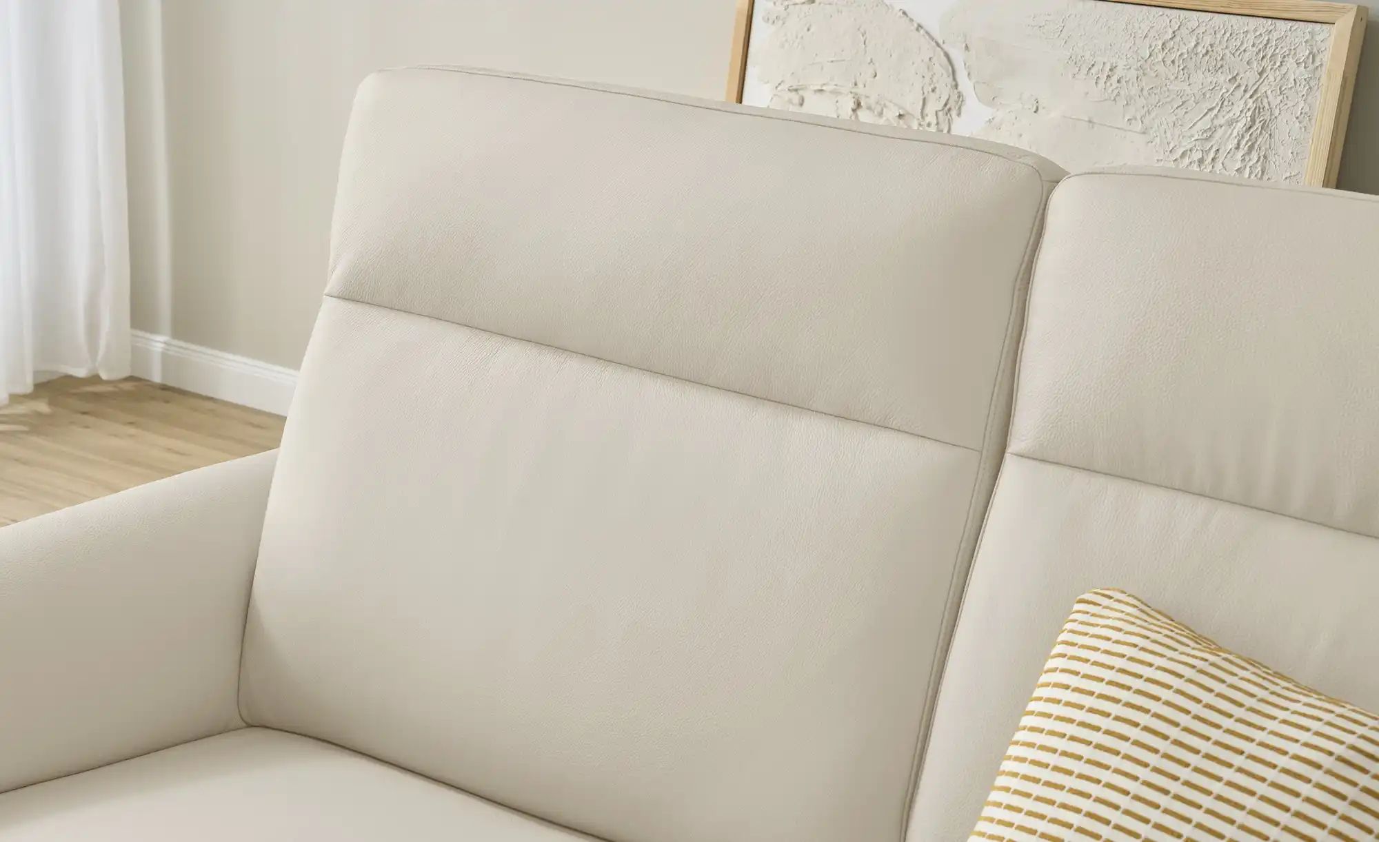 Thumbnail - Wohnwert Einzelsofa Leder Mayla ¦ beige ¦ Maße (cm): B: 210 H: 109 T: 96.0 Polstermöbel > Sofas > Einzelsofas - Höffner