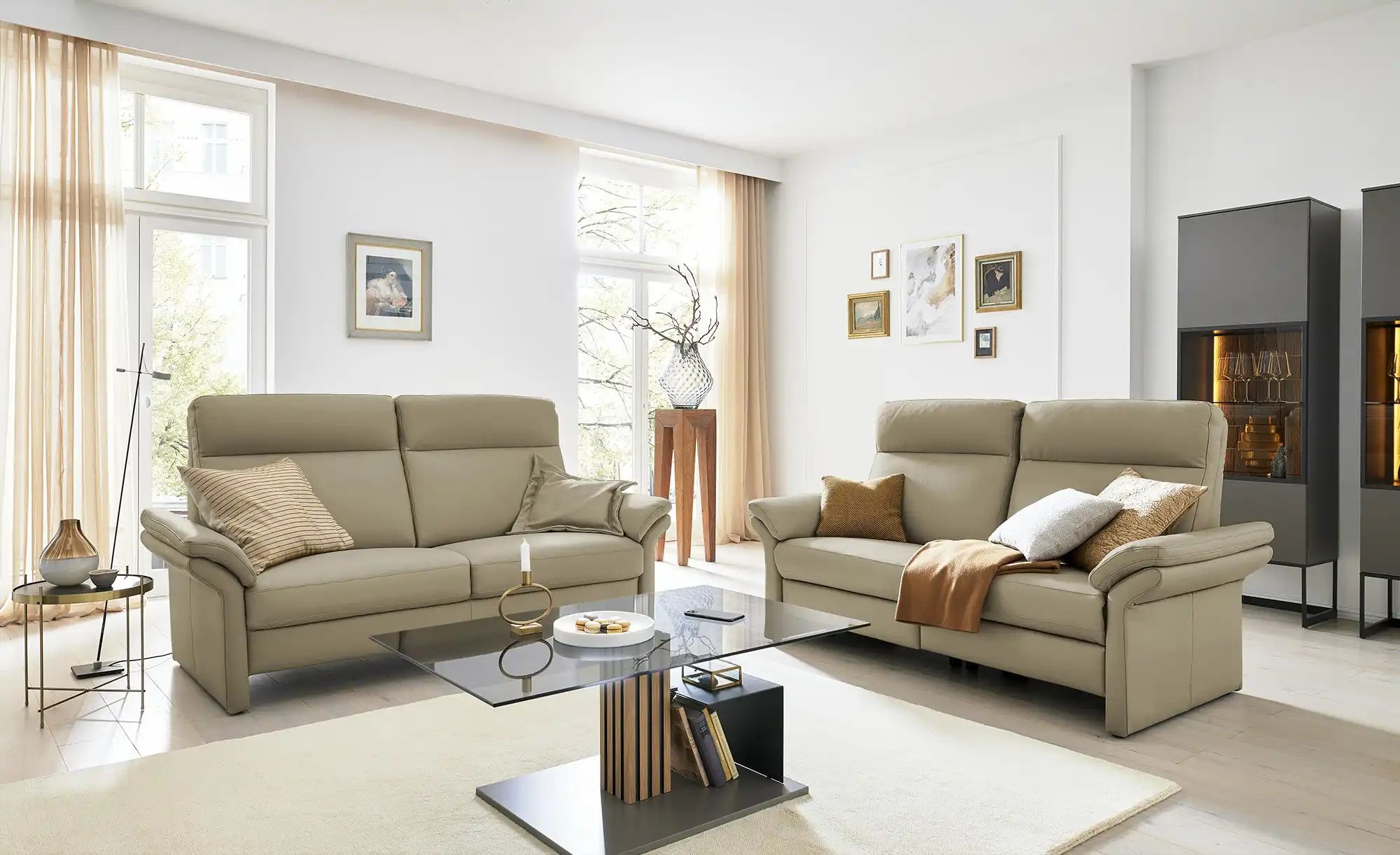 Thumbnail - Wohnwert Einzelsofa Leder Mayla ¦ grün ¦ Maße (cm): B: 210 H: 109 T: 96.0 Polstermöbel > Sofas > Einzelsofas - Höffner