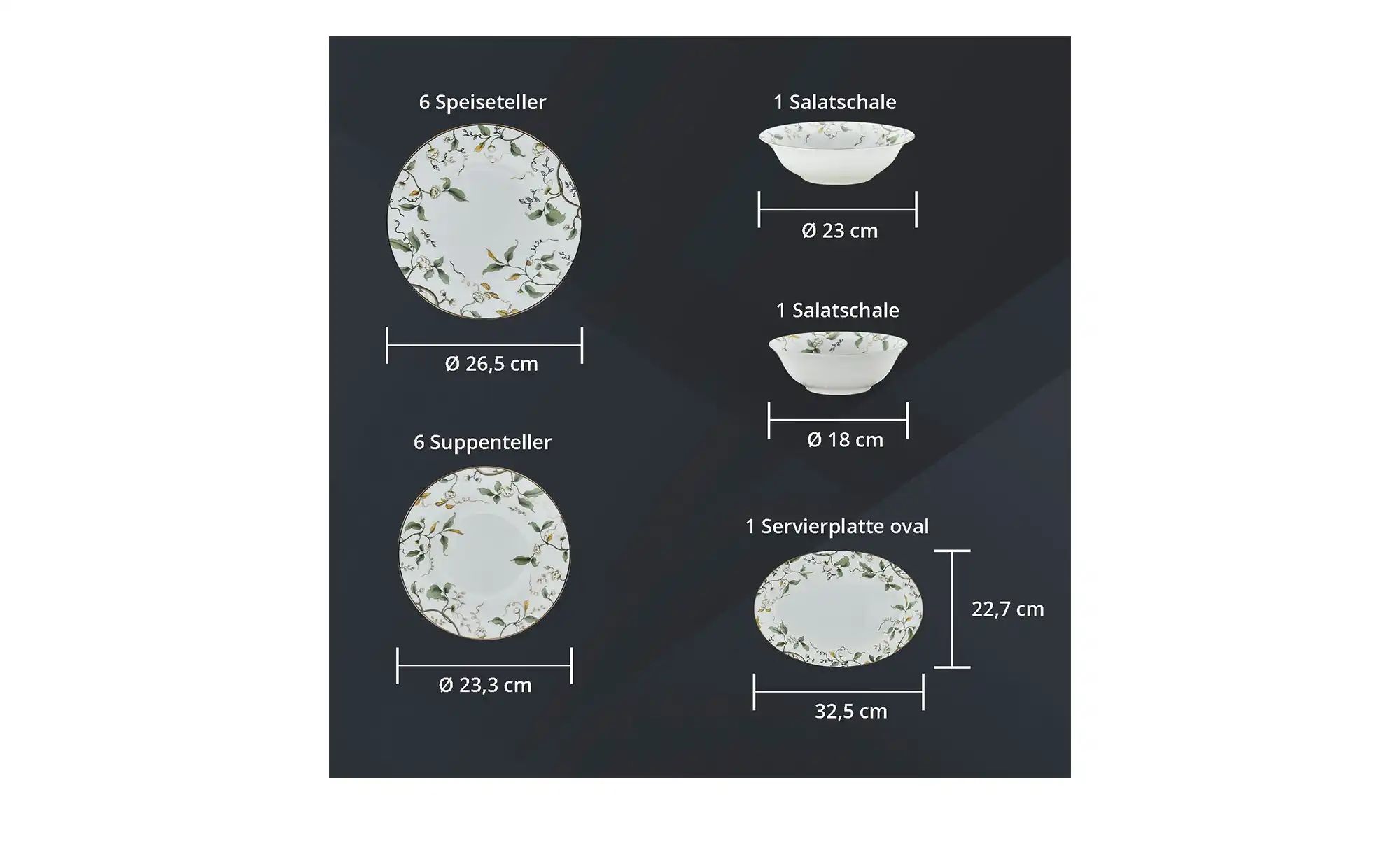 Peill+Putzler Tafelservice  15-teilig  Firenze ¦ weiß ¦ Porzellan Geschirr günstig online kaufen