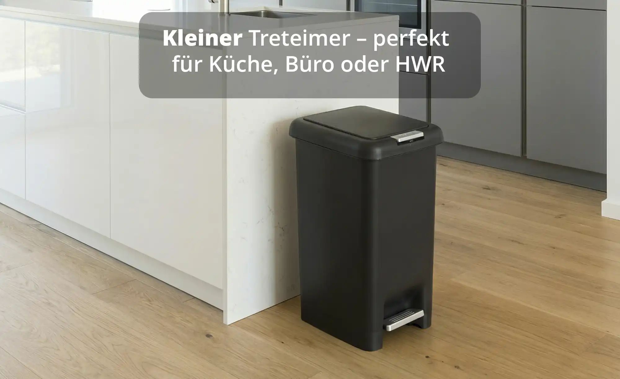 Thumbnail - KHG Abfalleimer ¦ schwarz ¦ Kunststoff ¦ Maße (cm): B: 20,1 H: 35 T: 27.0 Küchenzubehör & Helfer > Abfallbehälter - Hö...