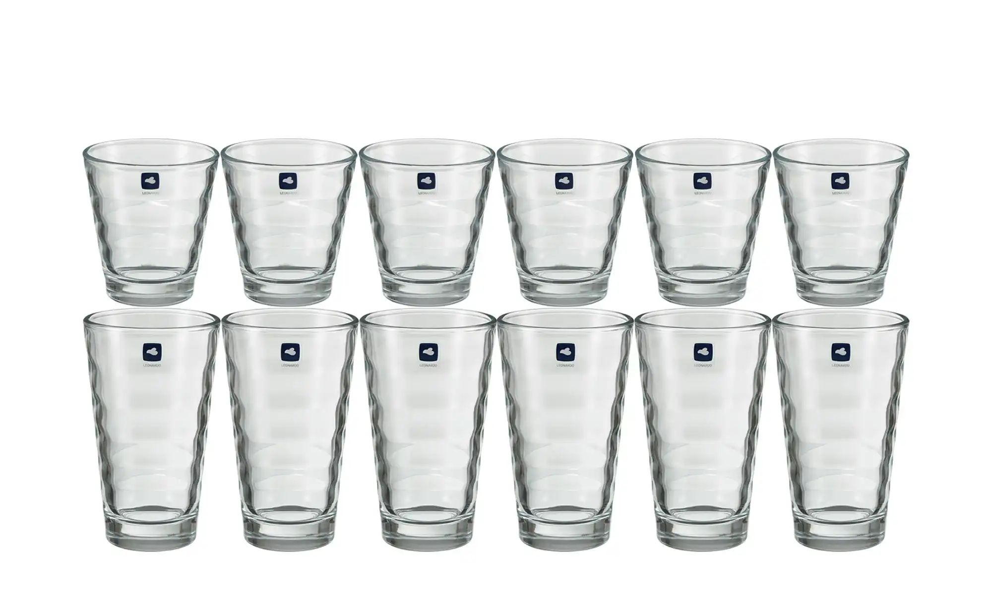 LEONARDO Becherset  Onda ¦ transparent/klar ¦ Glas ¦ Maße (cm): B: 25,4 H: günstig online kaufen