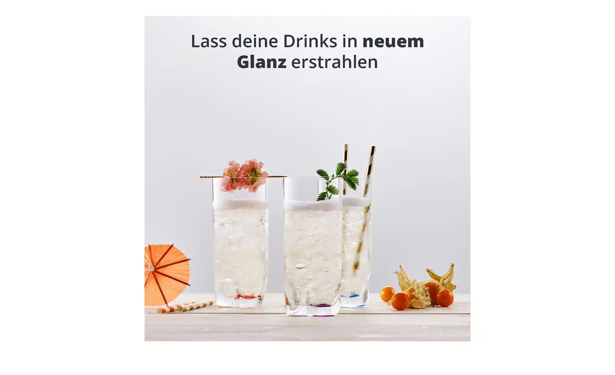 Thumbnail - Peill+Putzler Longdrinkglas  4er-Set  Fiesta ¦ mehrfarbig ¦ Maße (cm): H: 14,5 Gläser & Karaffen - Höffner