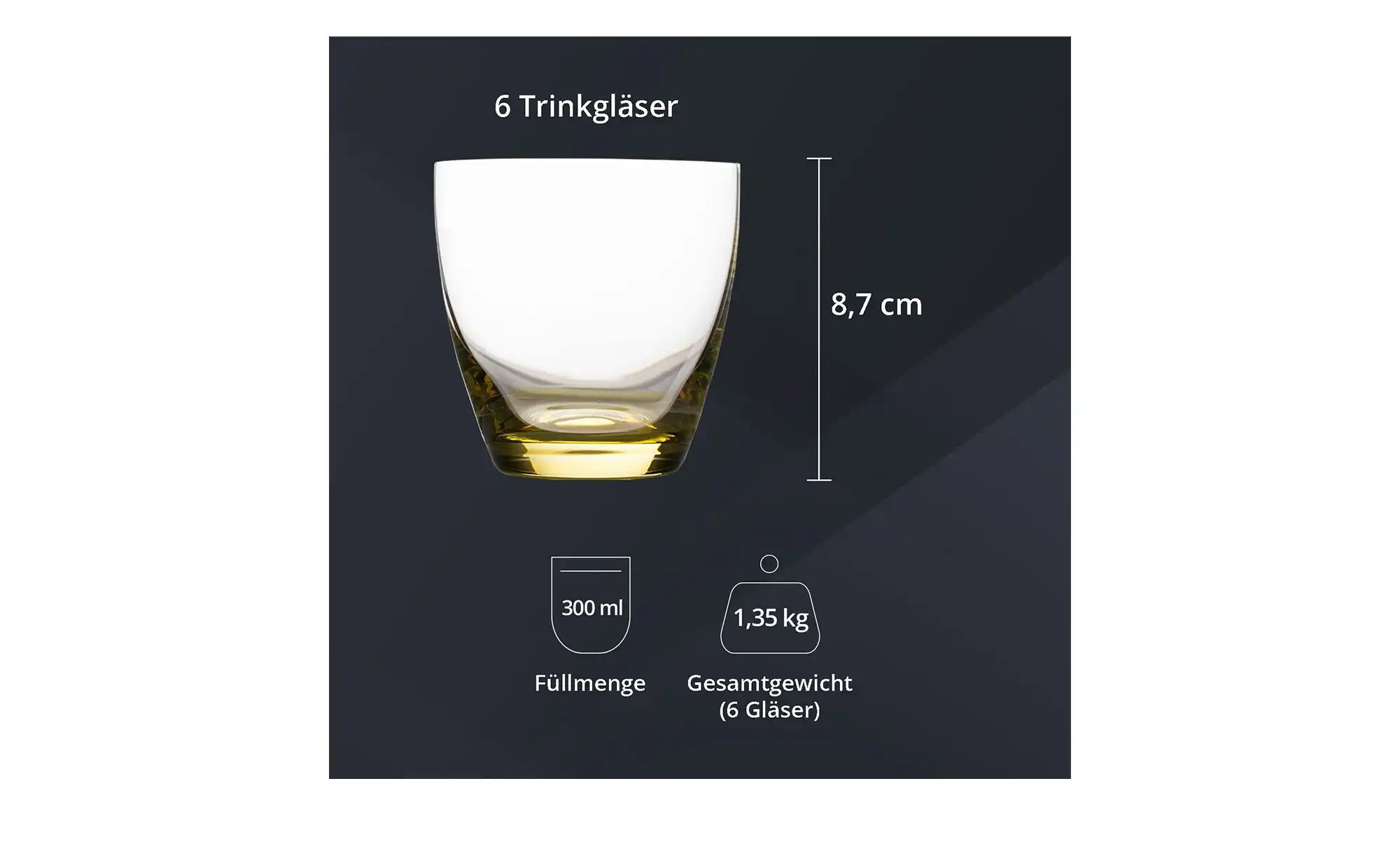Peill+Putzler Gläserset  6-teilig  Viva ¦ mehrfarbig ¦ Maße (cm): H: 8,7 Gl günstig online kaufen