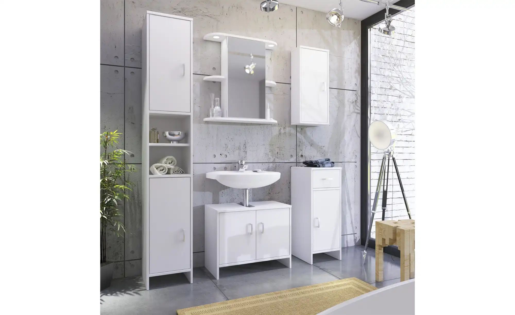 Thumbnail - uno Hängeschrank  Volvisee ¦ weiß ¦ Maße (cm): B: 33 H: 71 T: 17.0 Schränke > Badschränke > Bad-Hängeschränke - Höffner