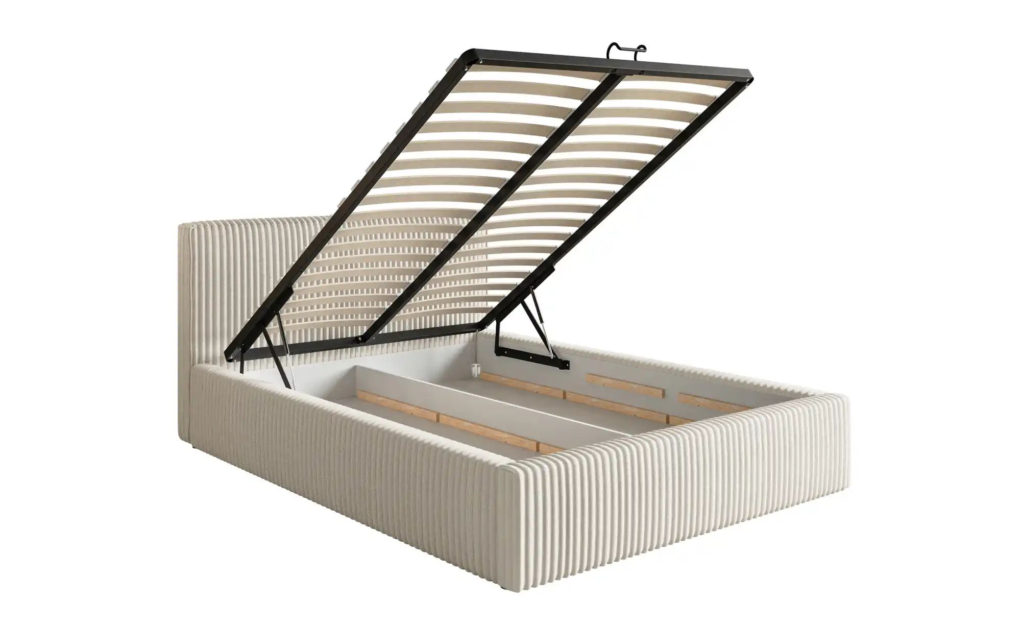 Polsterbett mit Bettkasten   ¦ creme ¦ Maße (cm): B: 200 H: 96,5 Betten > P günstig online kaufen