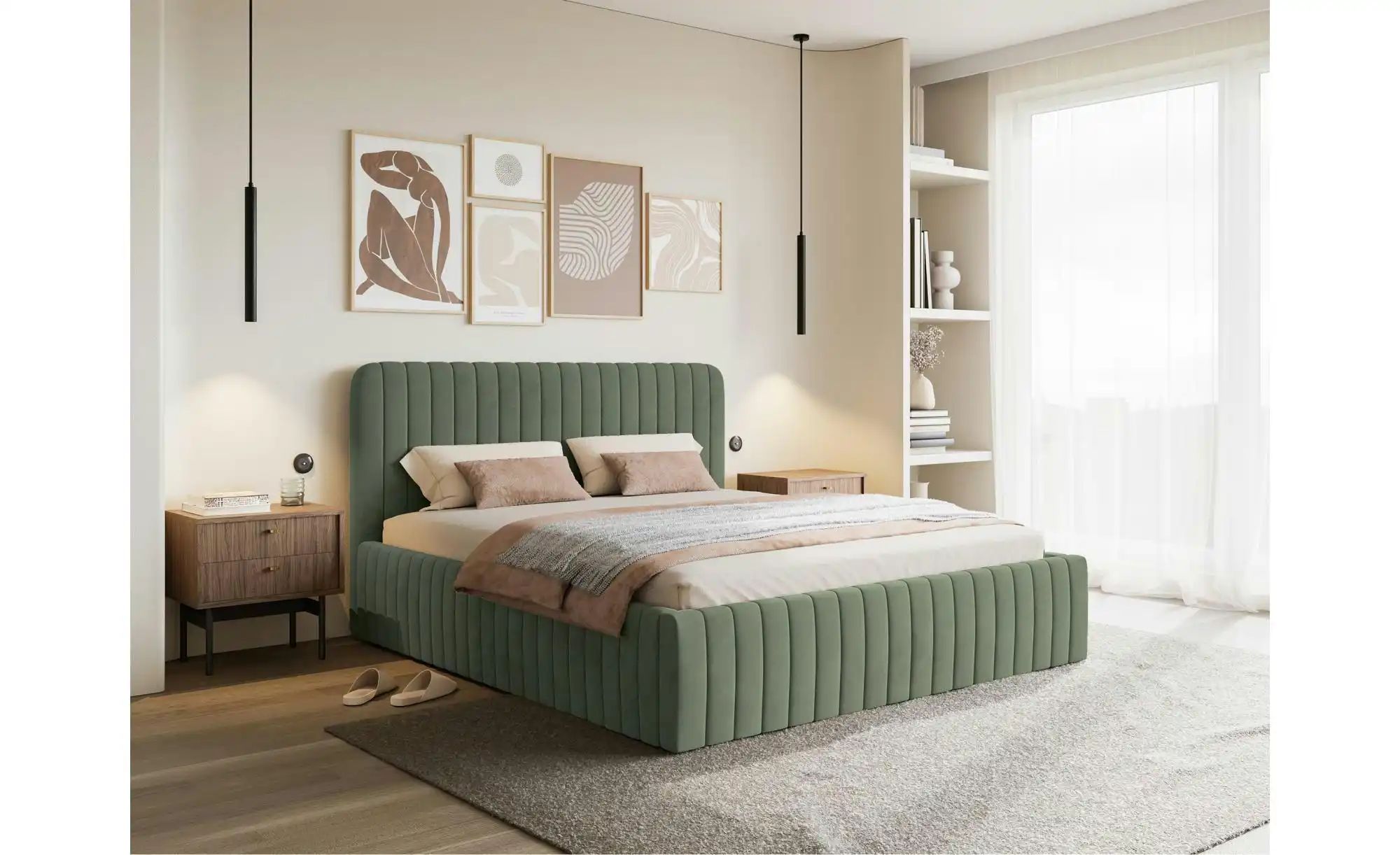 Thumbnail - Selsey Polsterbett mit Bettkasten Saliano ¦ grün ¦ Maße (cm): B: 193 H: 109 Betten > Polsterbetten - Höffner