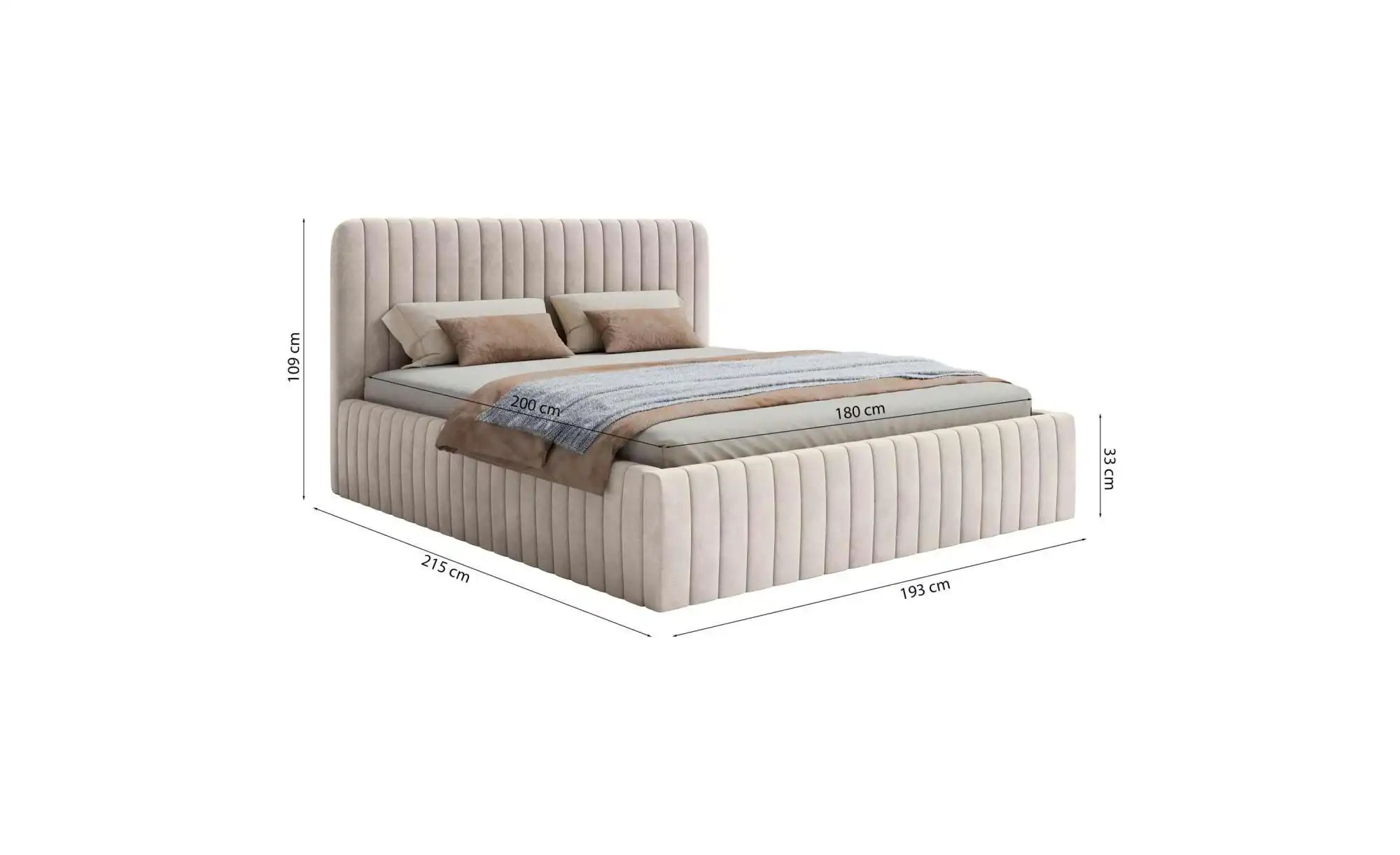 Thumbnail - Selsey Polsterbett mit Bettkasten Saliano ¦ beige ¦ Maße (cm): B: 193 H: 109 Betten > Polsterbetten - Höffner