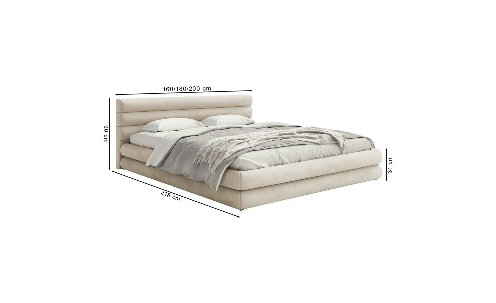 Thumbnail - Selsey Polsterbett mit Bettkasten Alegre ¦ beige ¦ Maße (cm): B: 180 H: 90 Betten > Polsterbetten - Höffner