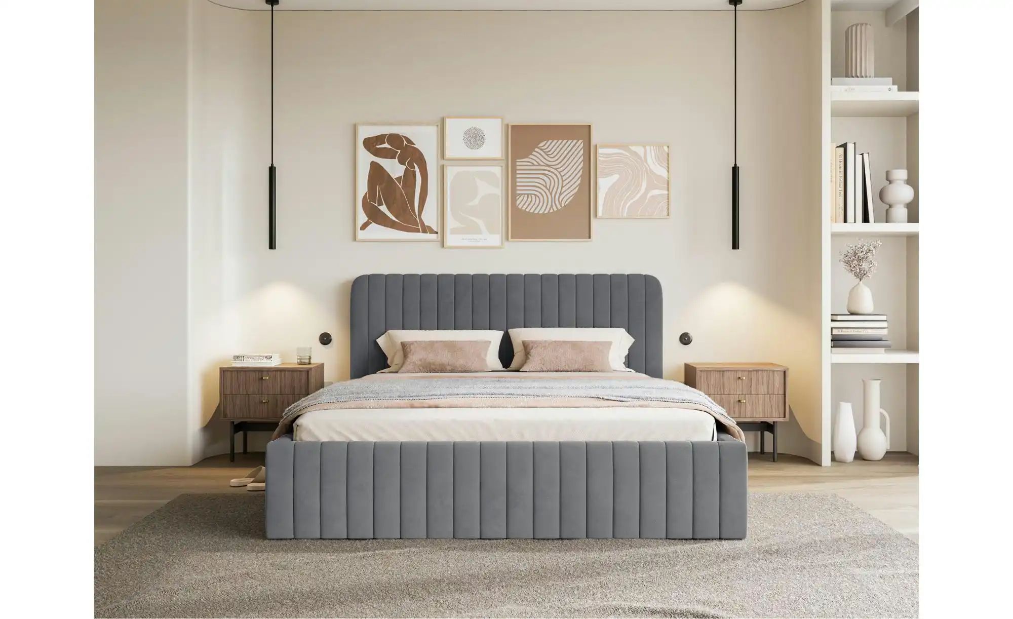 Selsey Polsterbett mit Bettkasten Saliano ¦ blau ¦ Maße (cm): B: 193 H: 109 günstig online kaufen