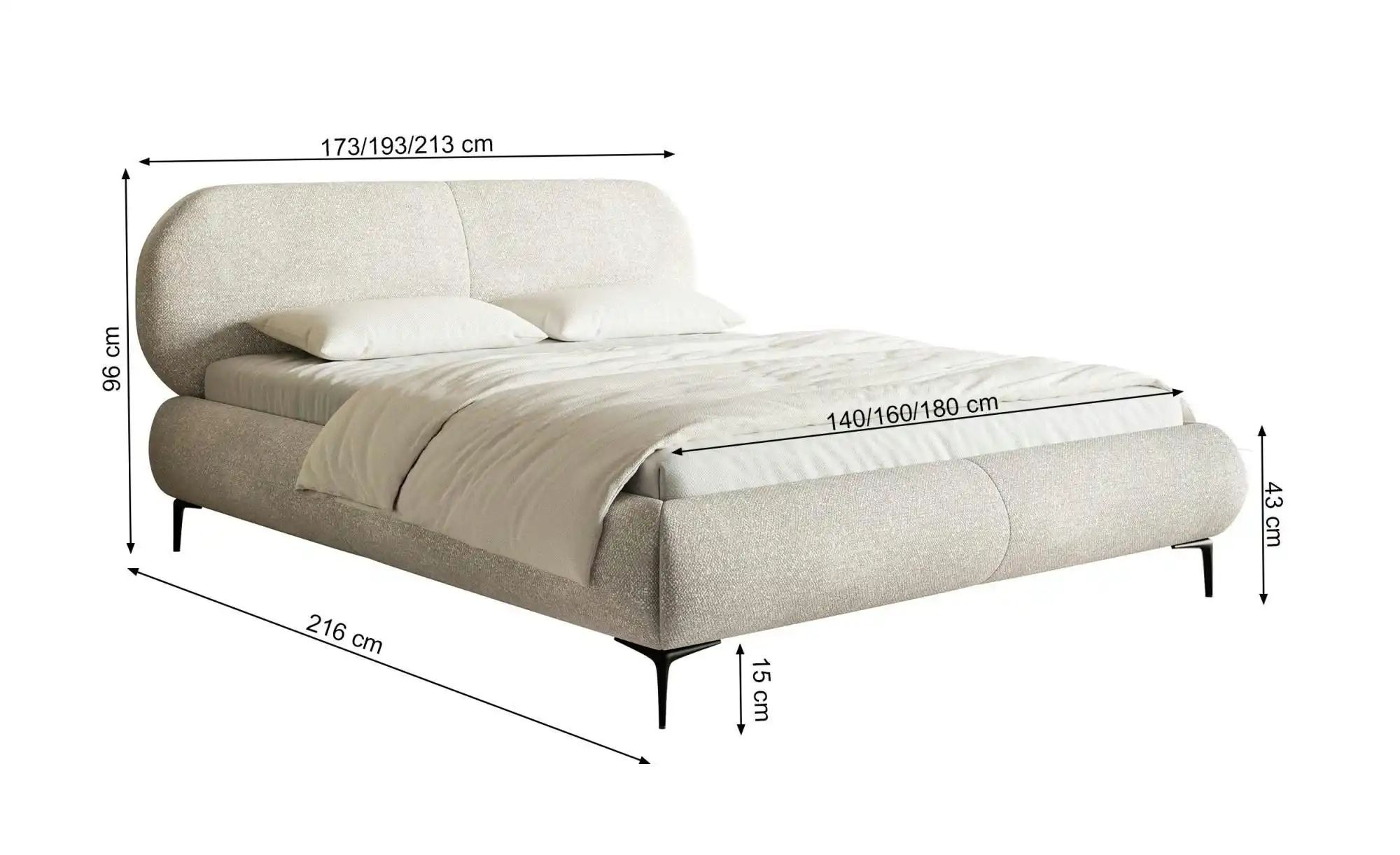 Selsey Polsterbett  Ovalle ¦ beige ¦ Maße (cm): B: 173 H: 96 Betten > Polst günstig online kaufen