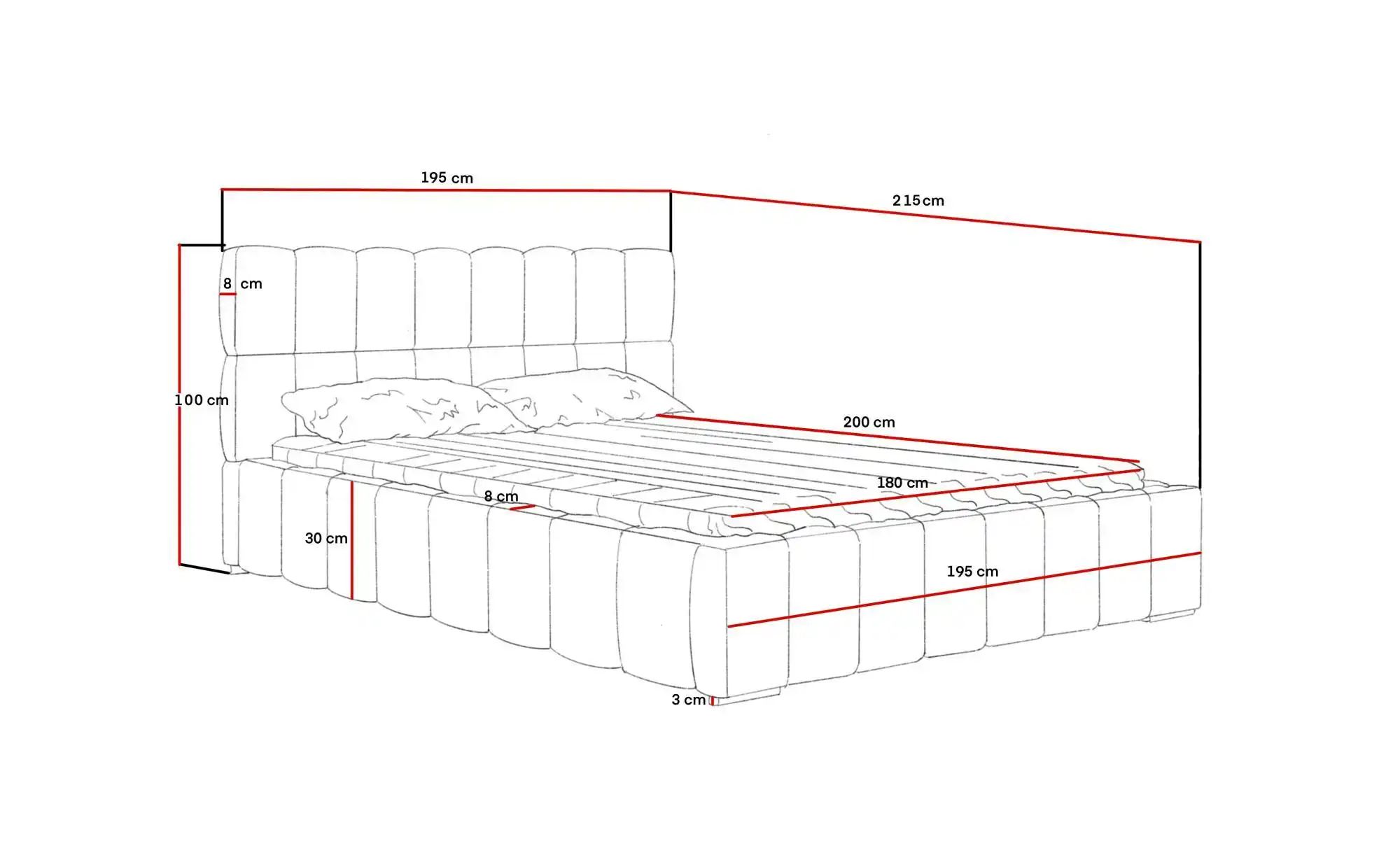 Polsterbett mit Stauraum  Ayr ¦ beige ¦ Maße (cm): B: 195 H: 100 Betten > P günstig online kaufen
