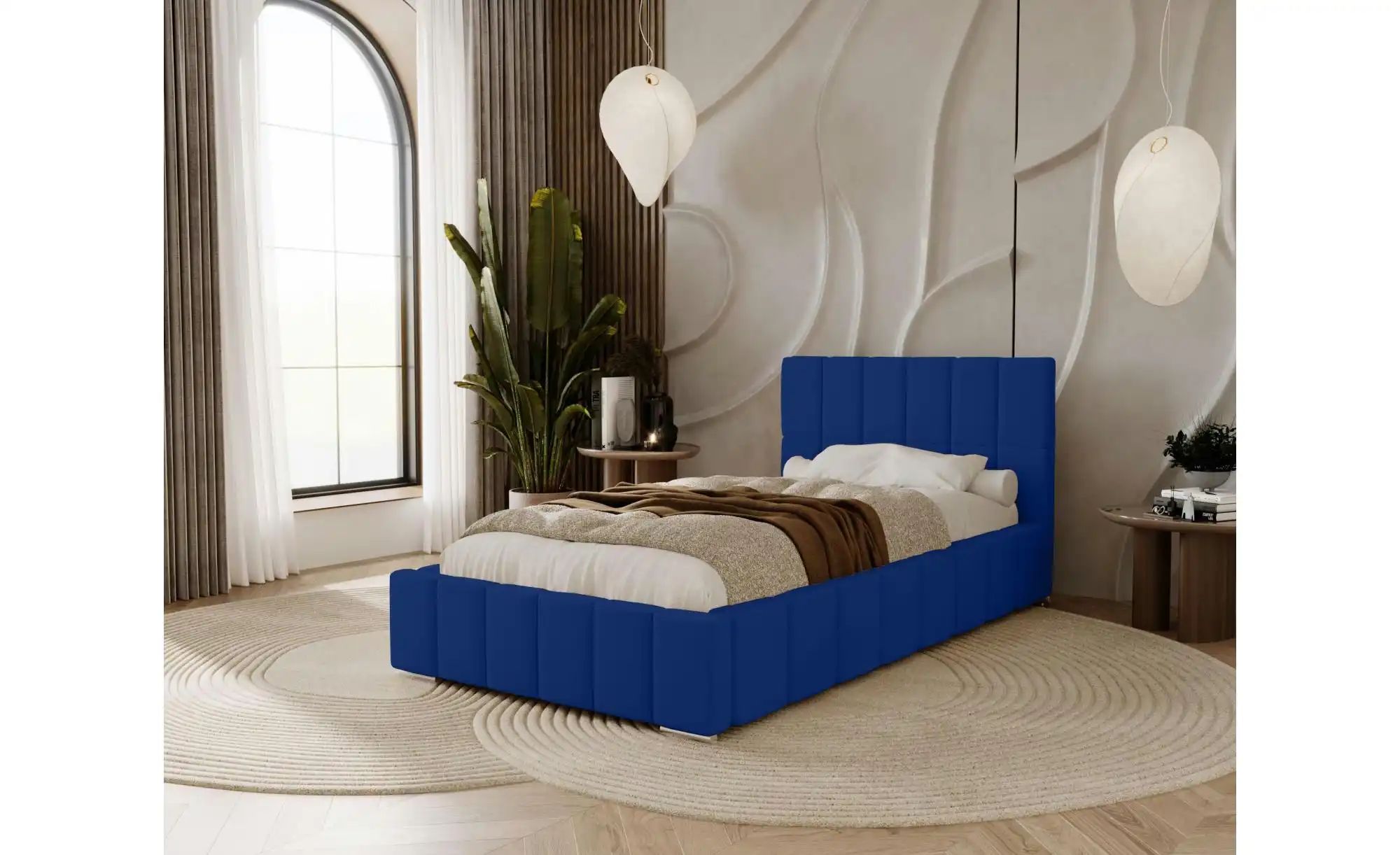 Polsterbett mit Stauraum  Ayr ¦ blau ¦ Maße (cm): H: 100 Betten > Polsterbe günstig online kaufen