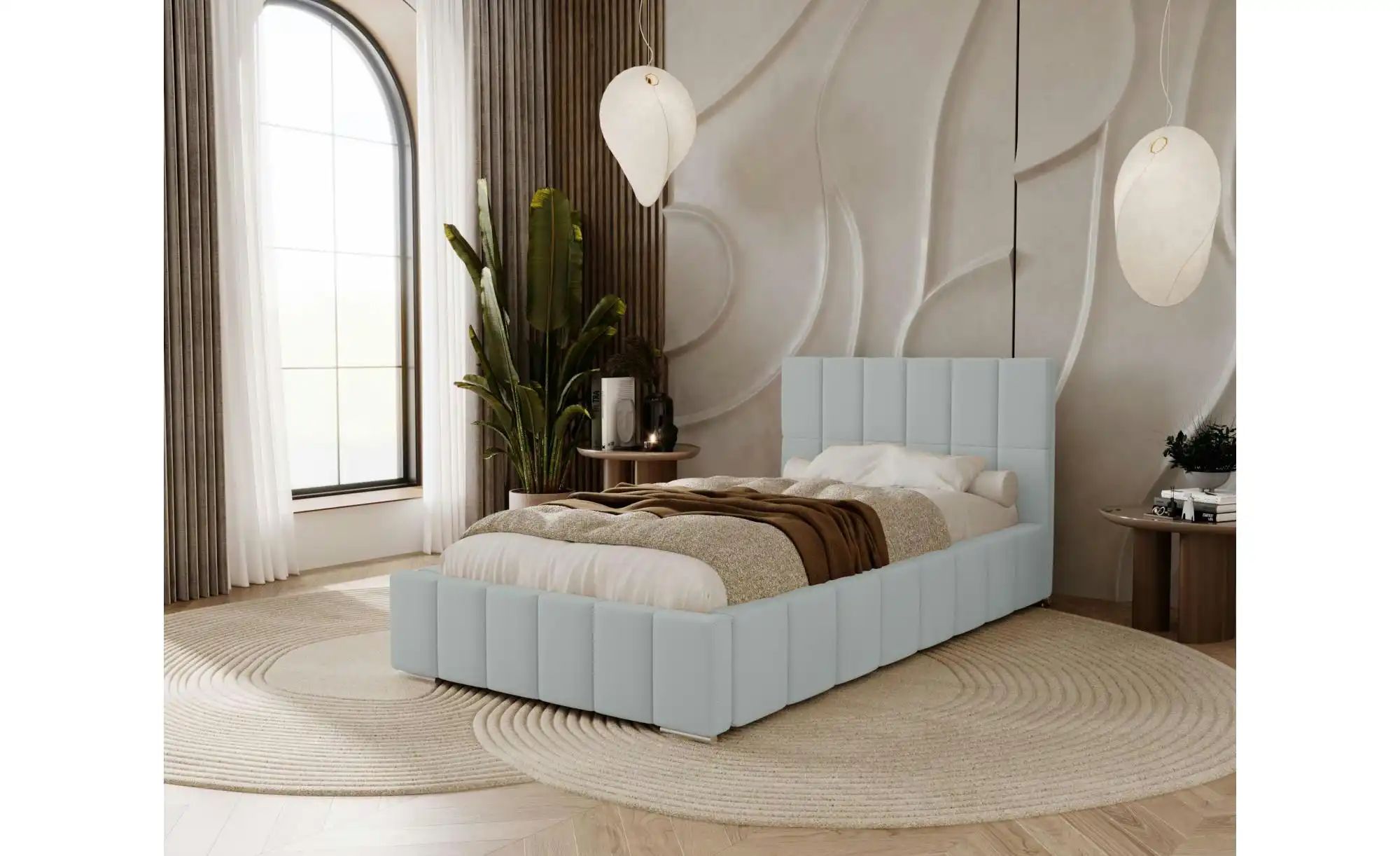 Polsterbett mit Stauraum  Ayr ¦ grau ¦ Maße (cm): B: 105 H: 100 Betten > Po günstig online kaufen