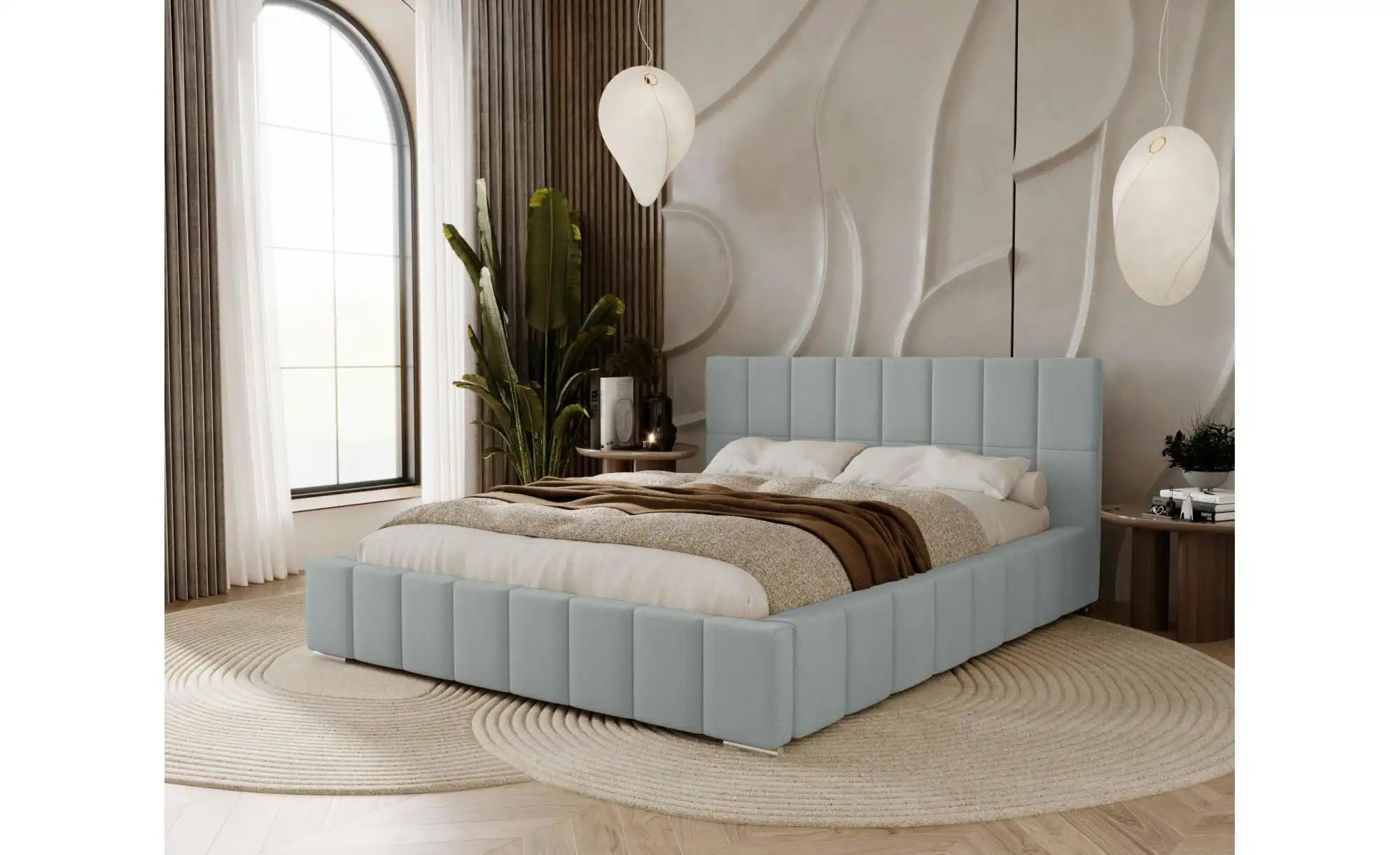 Polsterbett mit Stauraum  Ayr ¦ grau ¦ Maße (cm): H: 100 Betten > Polsterbe günstig online kaufen