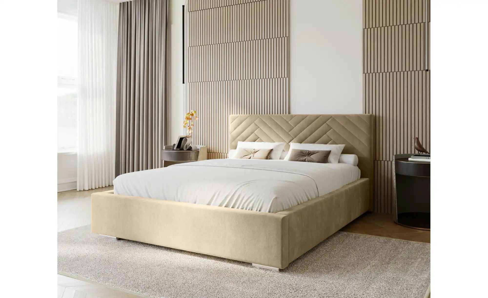 Polsterbett mit Stauraum Aberfeldy ¦ beige ¦ Maße (cm): B: 155 H: 100 Bette günstig online kaufen