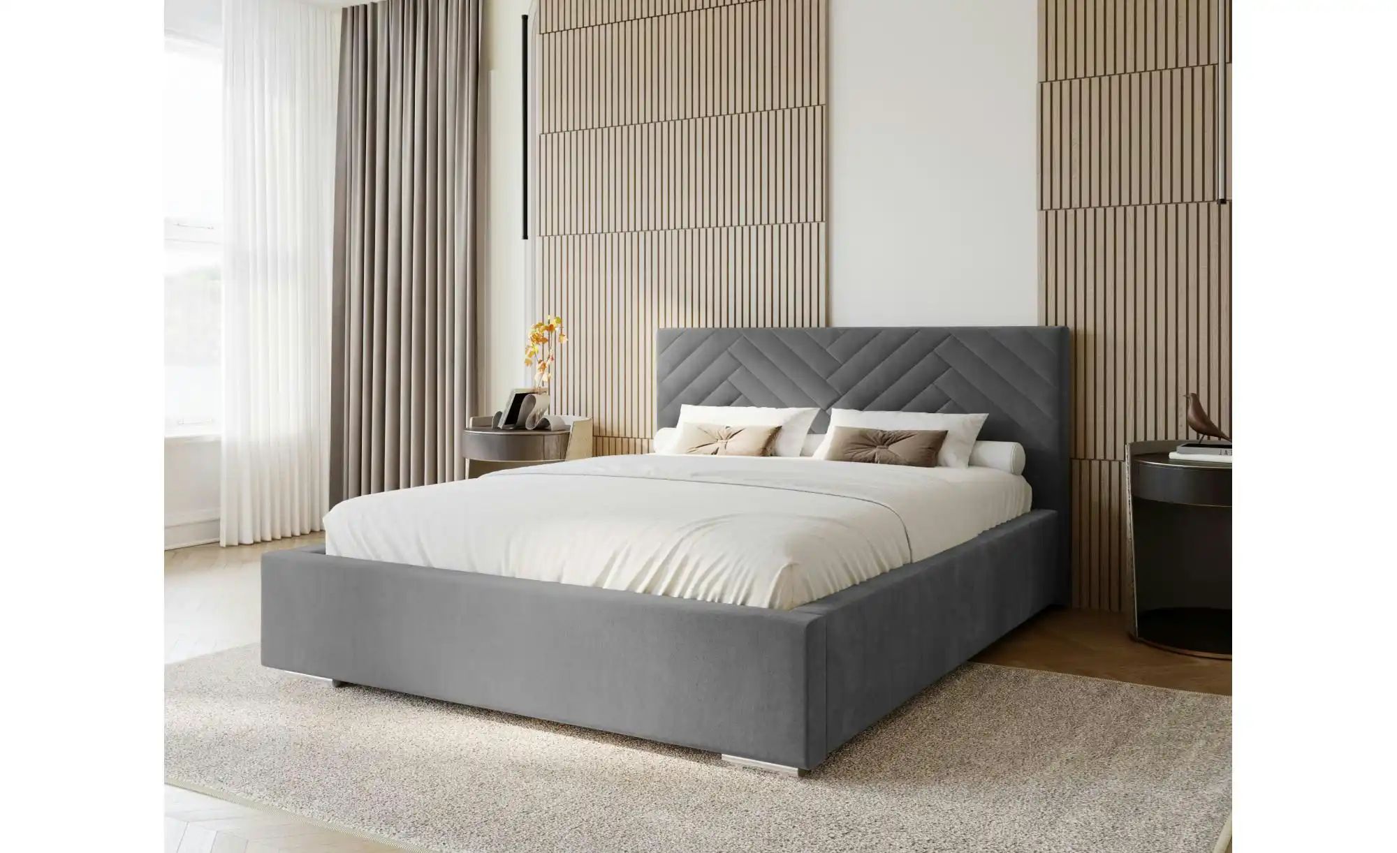 Polsterbett mit Stauraum Aberfeldy ¦ grau ¦ Maße (cm): B: 155 H: 100 Betten günstig online kaufen