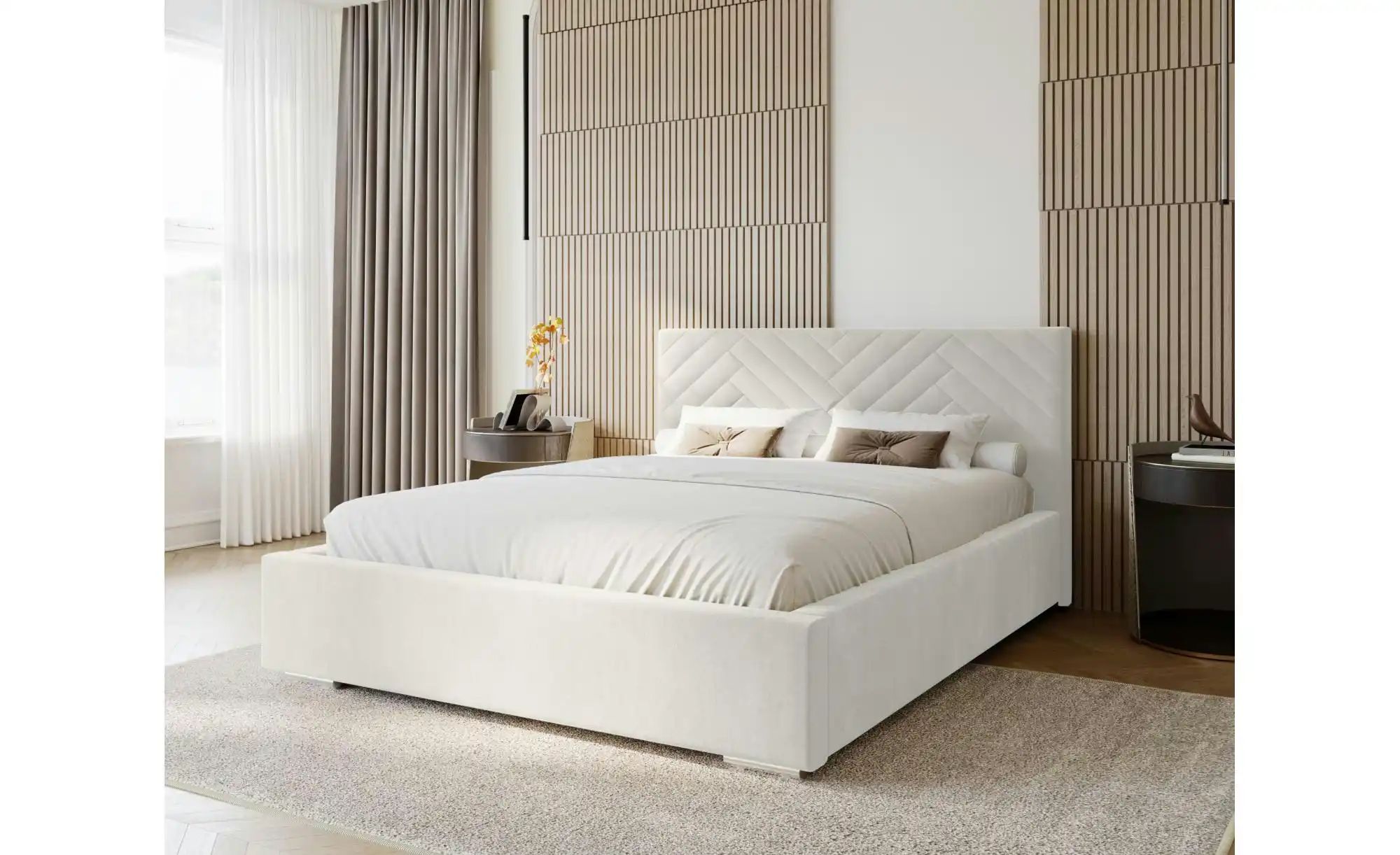 Polsterbett mit Stauraum Aberfeldy ¦ weiß ¦ Maße (cm): B: 215 H: 100 Betten günstig online kaufen